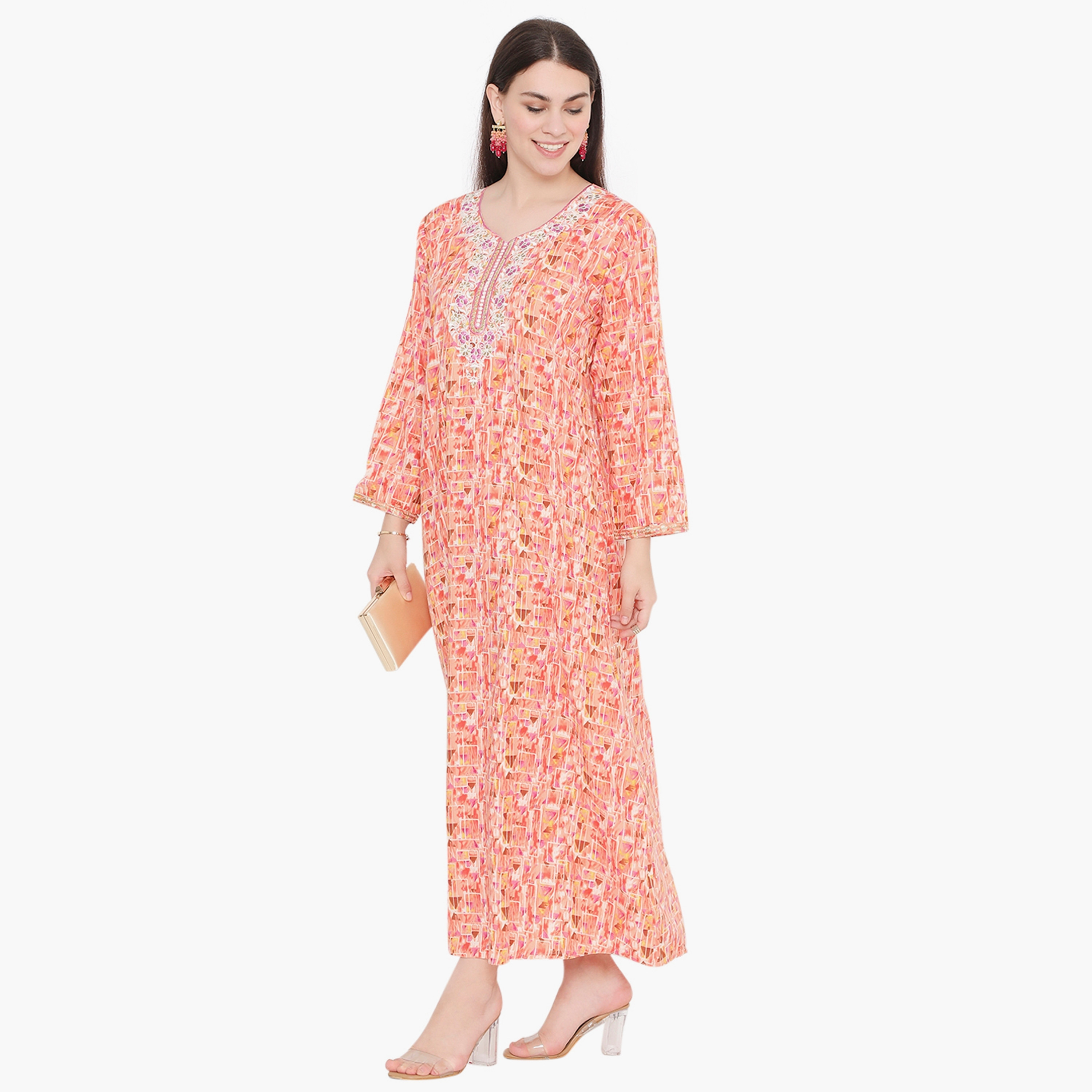 جلابية نسائية مطرزة بطبعة كاملة ومطرزة ذات يوك من هناء وسارة-women-arabicclothing-jalabiyas-image-8