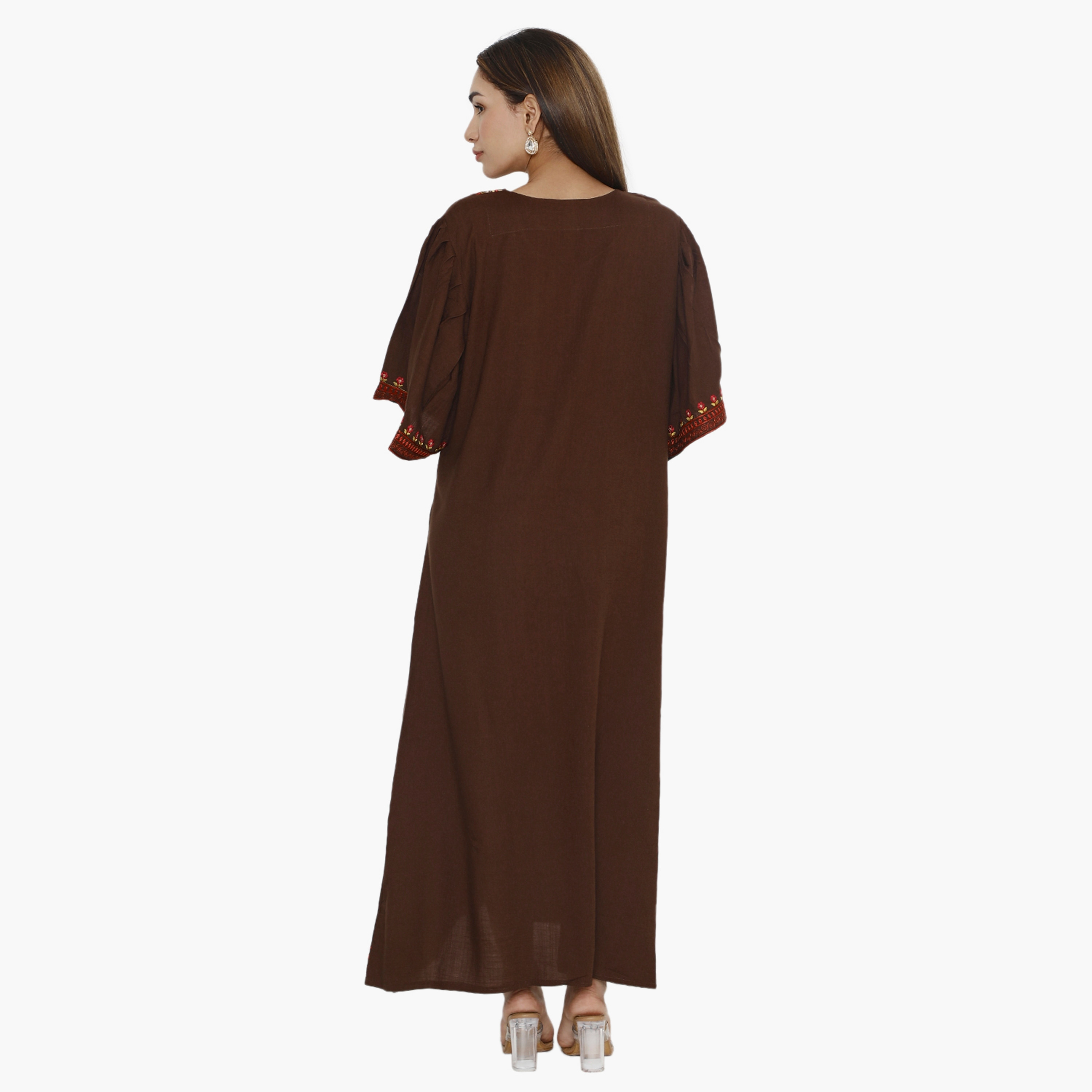 Hana & Sara Flared Sleeves Embroidered Women's Jalabiya-women-arabicclothing-jalabiyas-image-10