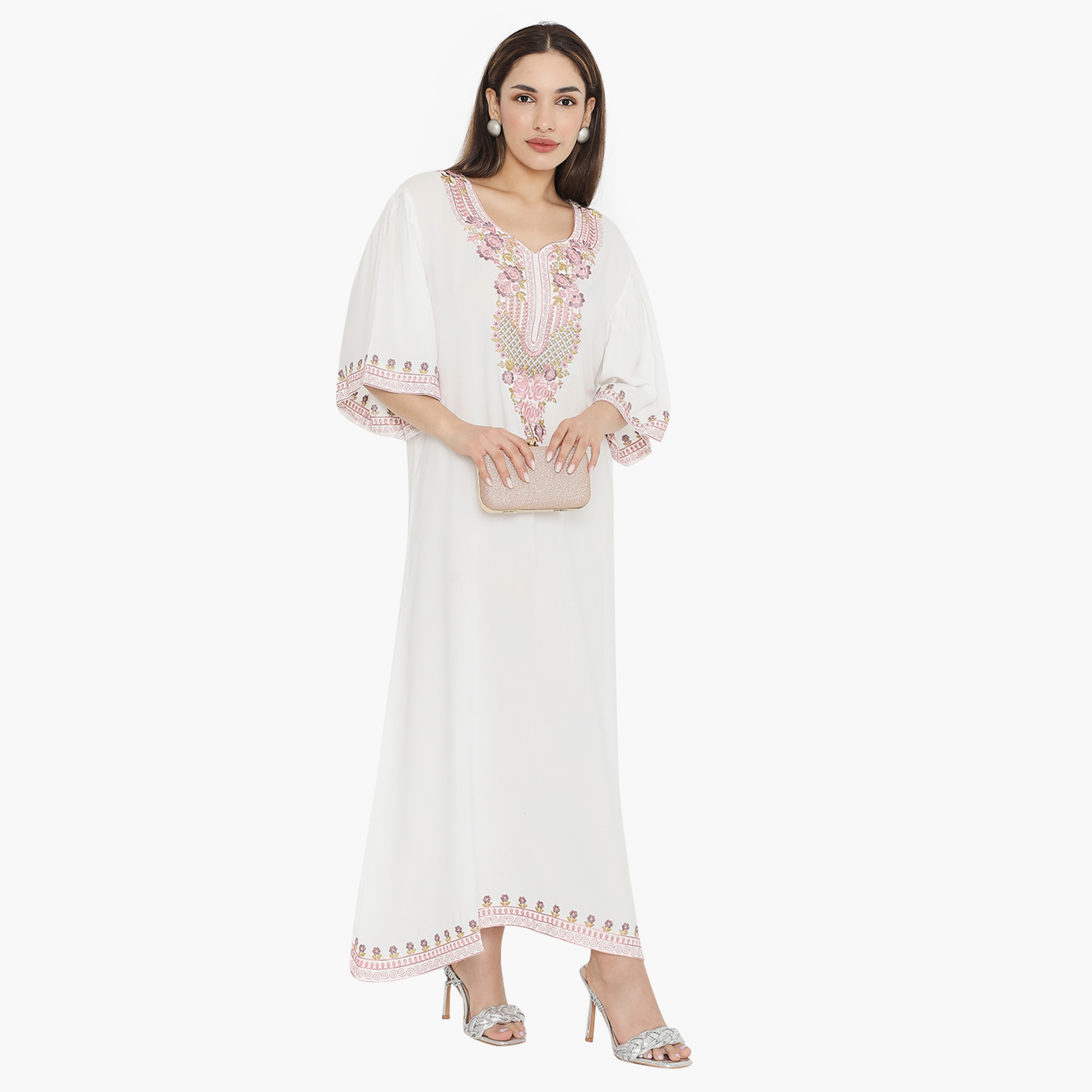 Hana & Sara Flared Sleeves Embroidered Women's Jalabiya-women-arabicclothing-jalabiyas-image-4