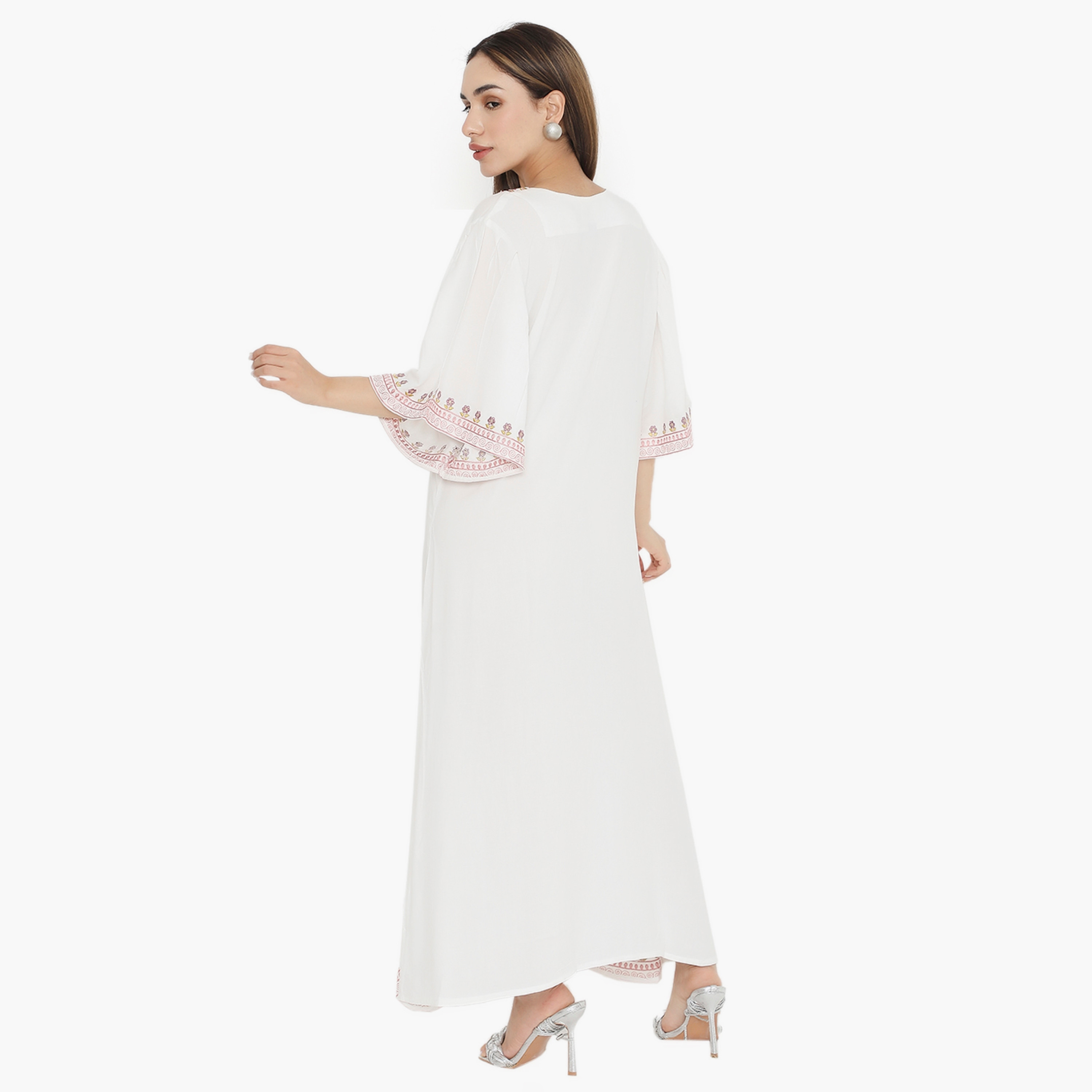 Hana & Sara Flared Sleeves Embroidered Women's Jalabiya-women-arabicclothing-jalabiyas-image-5