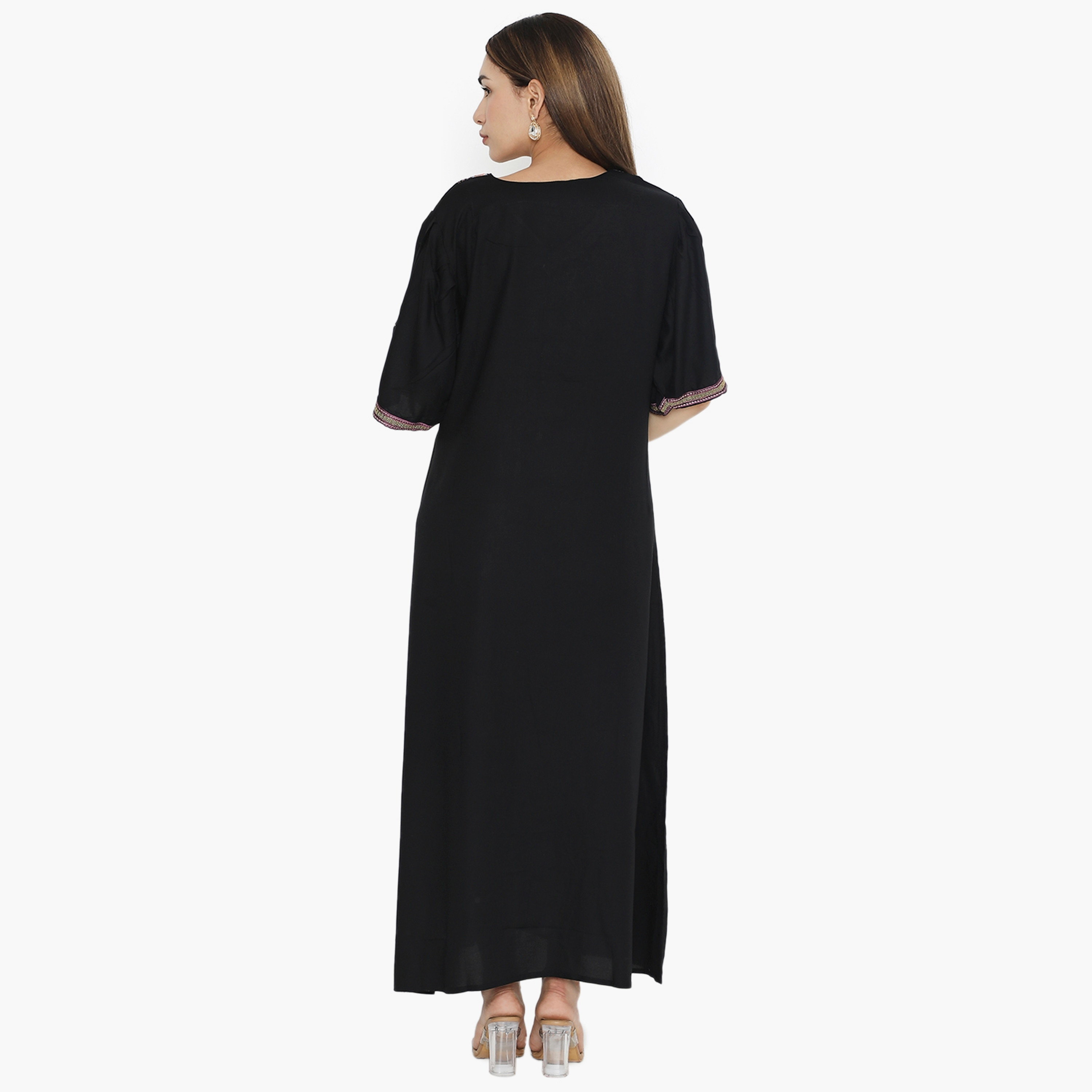 Hana & Sara Flared Sleeves Embroidered Women's Jalabiya-women-arabicclothing-jalabiyas-image-10
