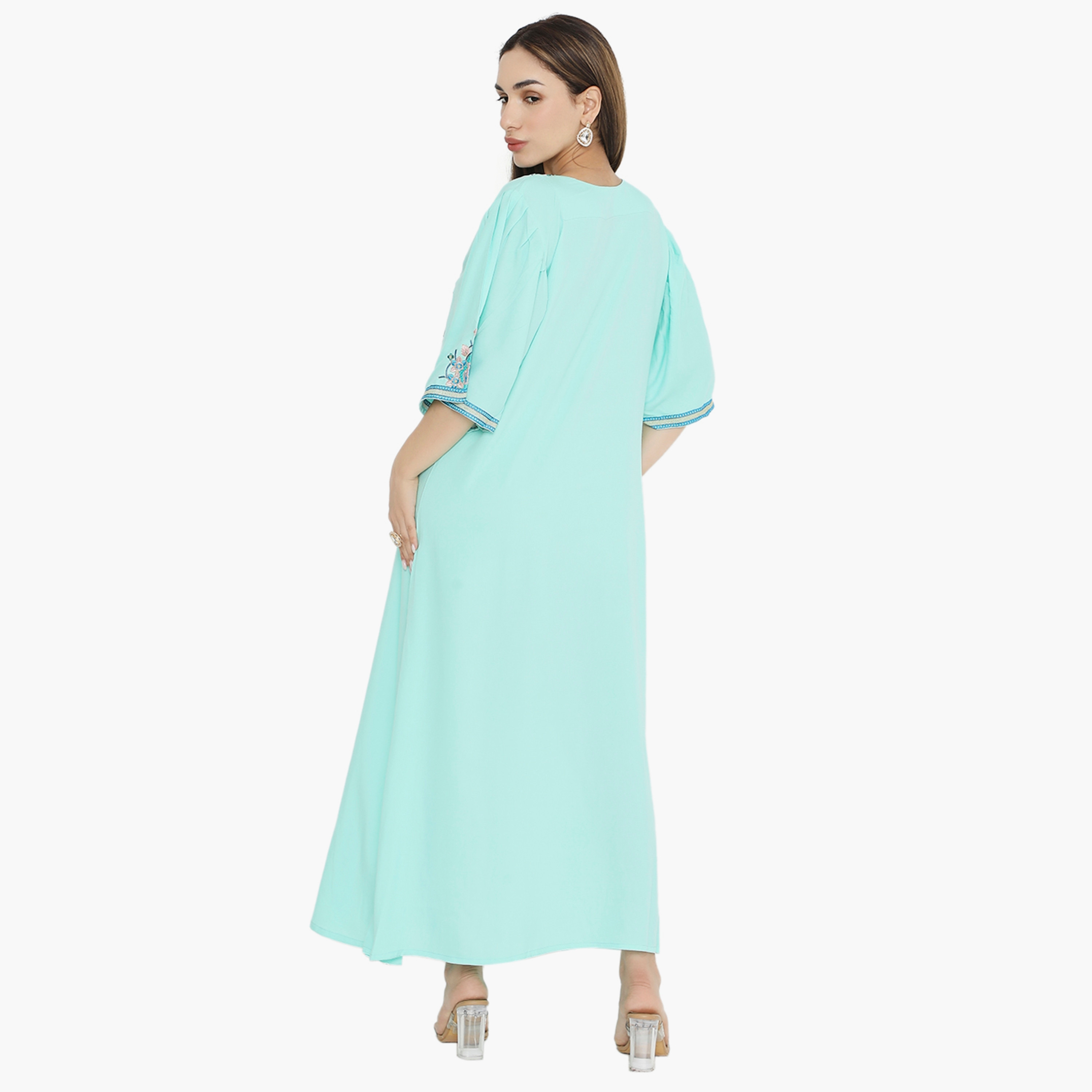 Hana & Sara Flared Sleeves Embroidered Women's Jalabiya-women-arabicclothing-jalabiyas-image-15