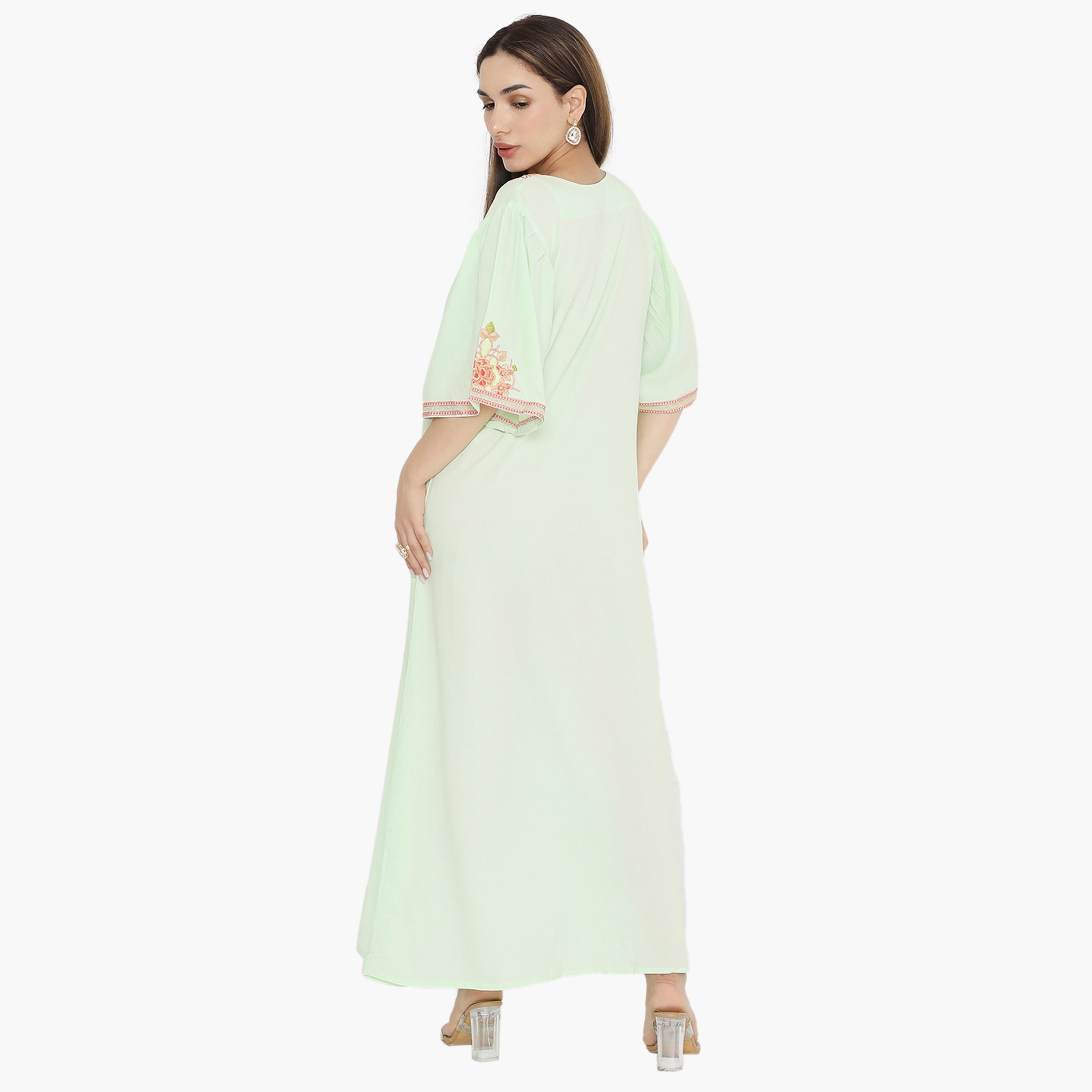 Hana & Sara Flared Sleeves Embroidered Women's Jalabiya-women-arabicclothing-jalabiyas-image-5