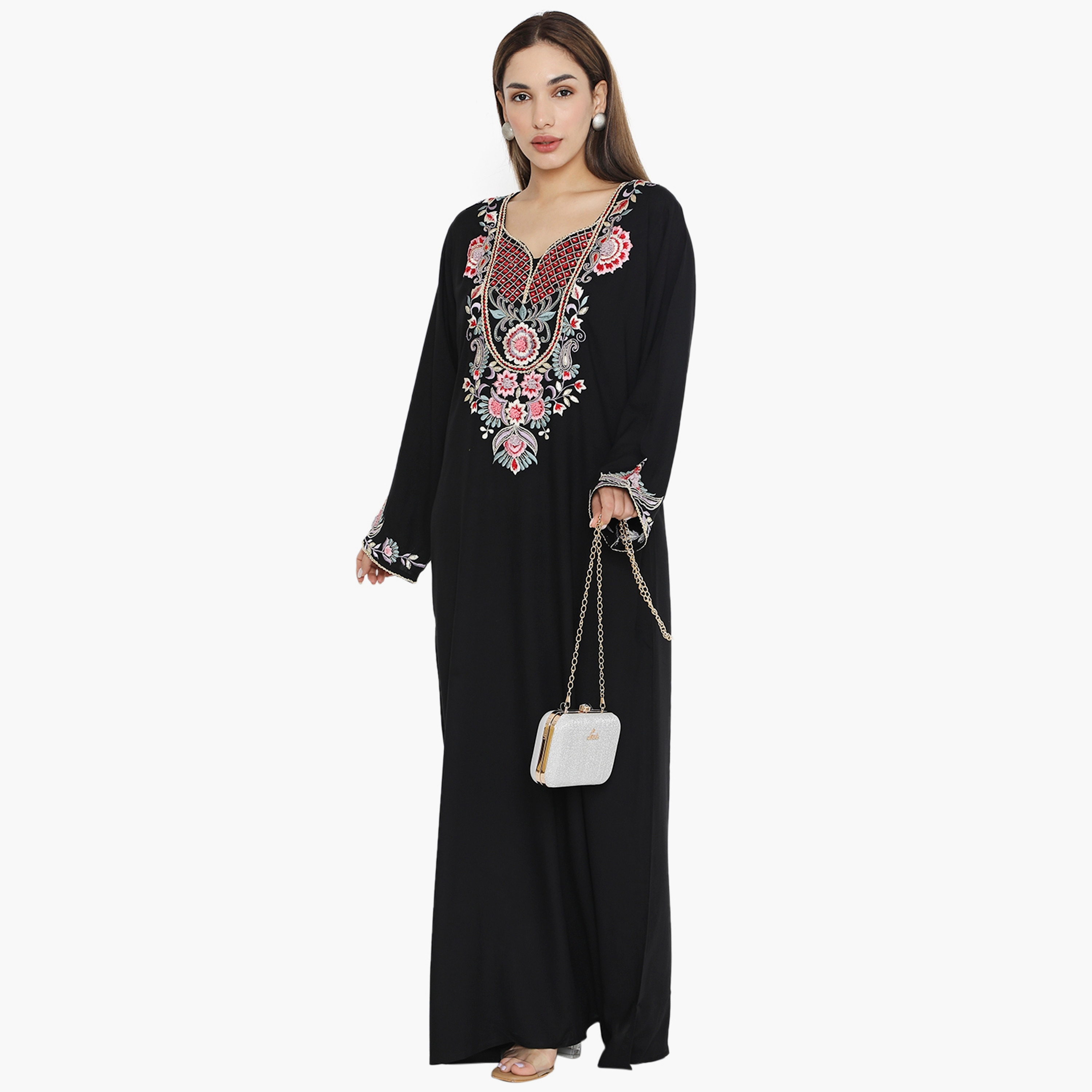 جلابية نسائية مطرزة وميرور وورك من هناء وسارة-women-arabicclothing-jalabiyas-image-11