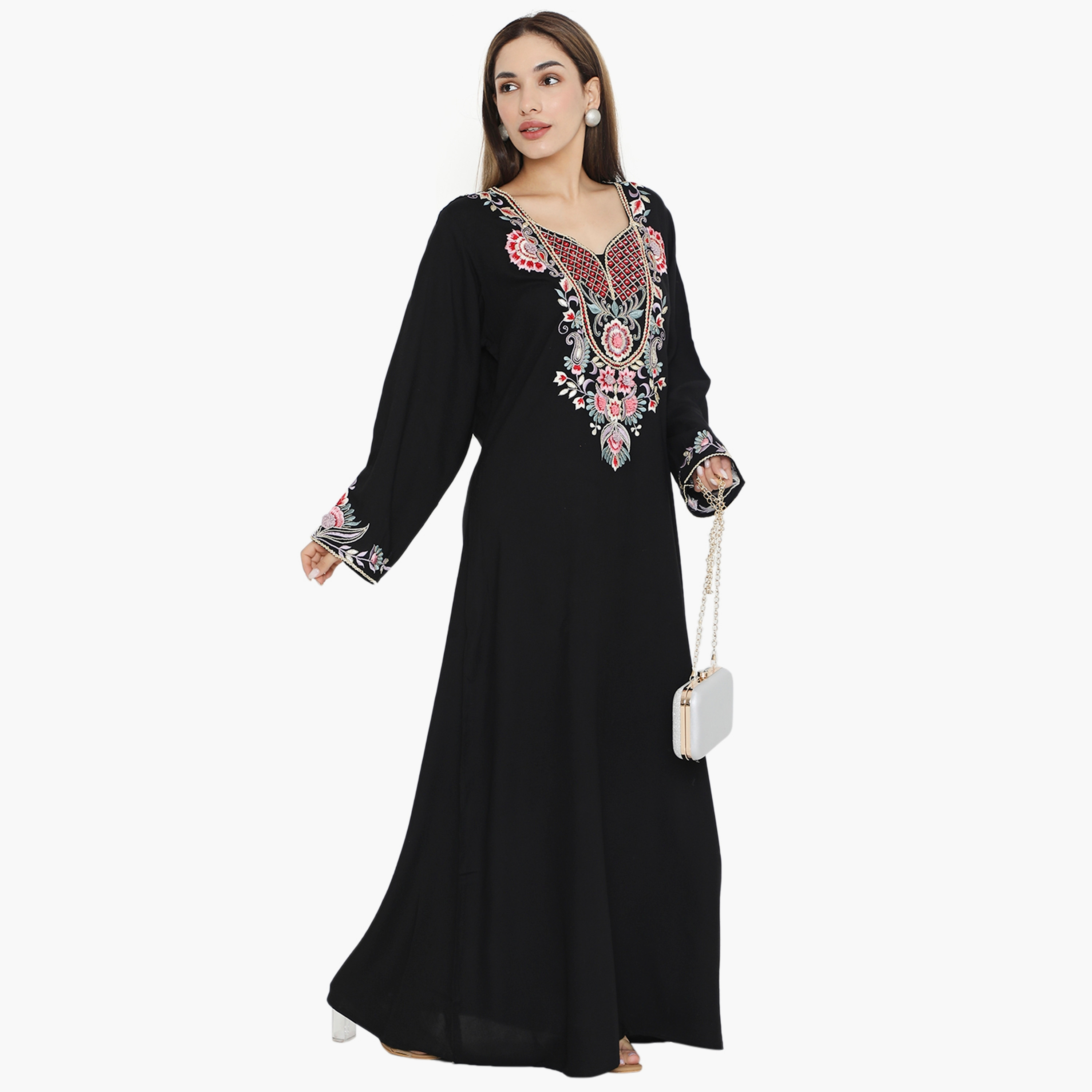 جلابية نسائية مطرزة وميرور وورك من هناء وسارة-women-arabicclothing-jalabiyas-image-14