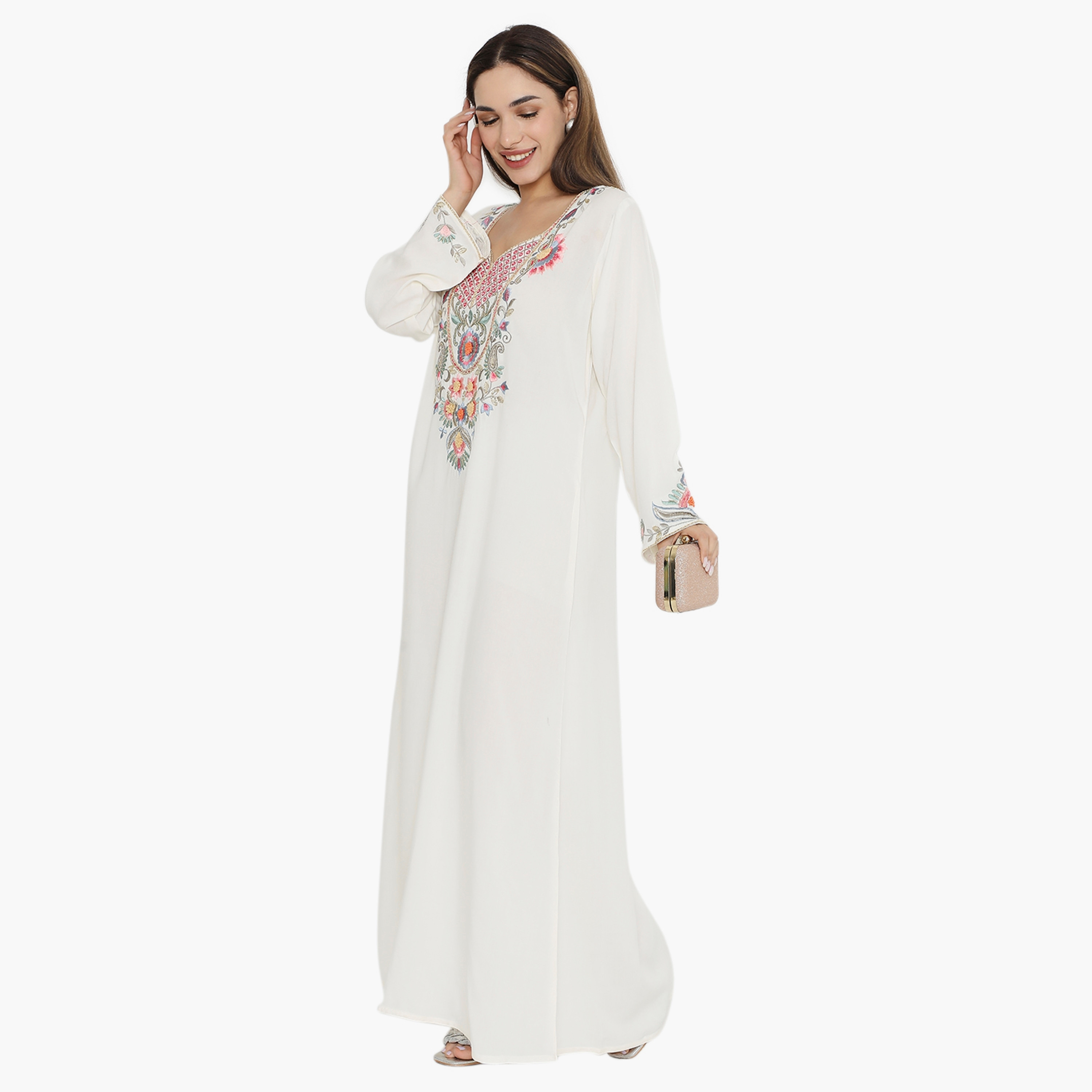 جلابية نسائية مطرزة وميرور وورك من هناء وسارة-women-arabicclothing-jalabiyas-image-3