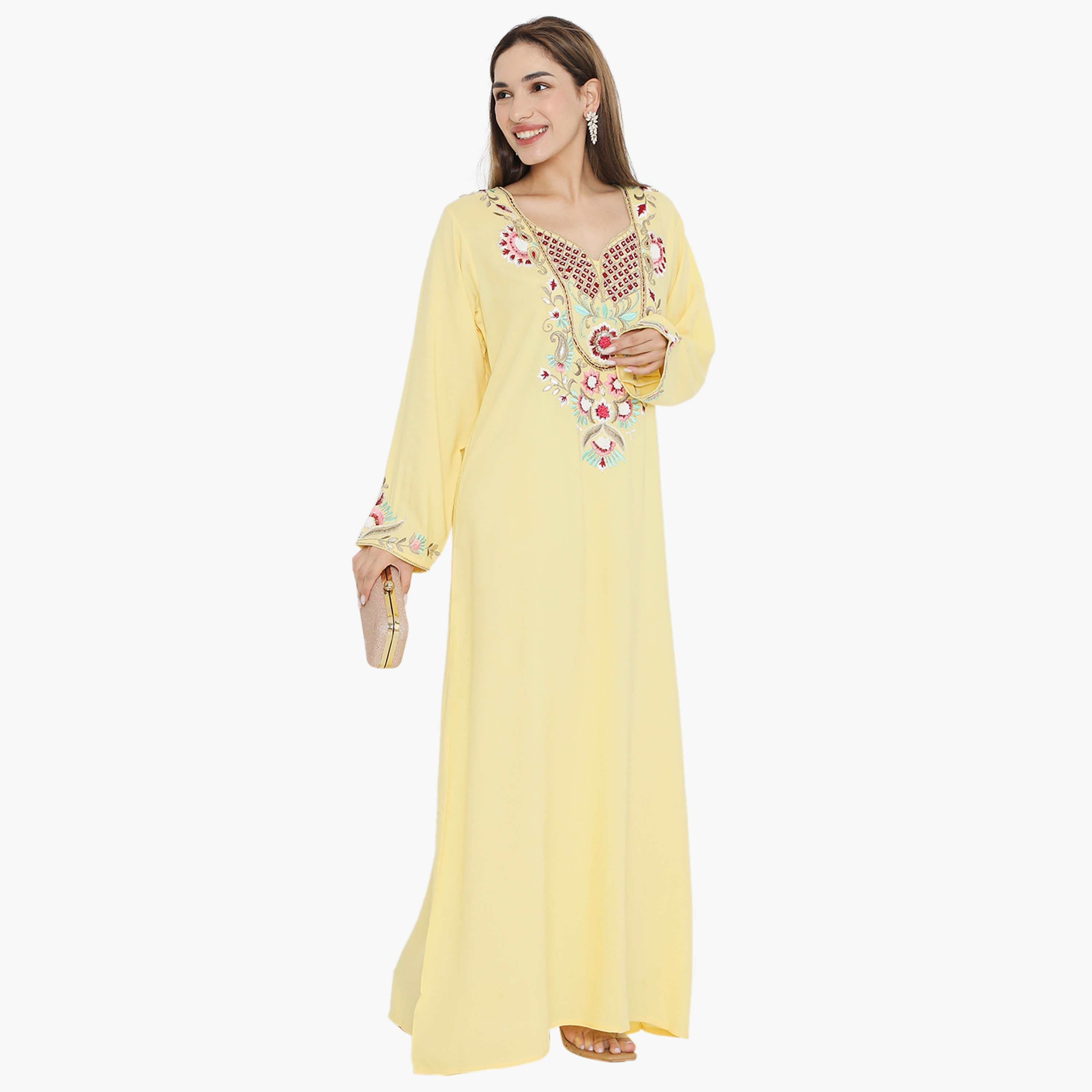 جلابية نسائية مطرزة وميرور وورك من هناء وسارة-women-arabicclothing-jalabiyas-image-9