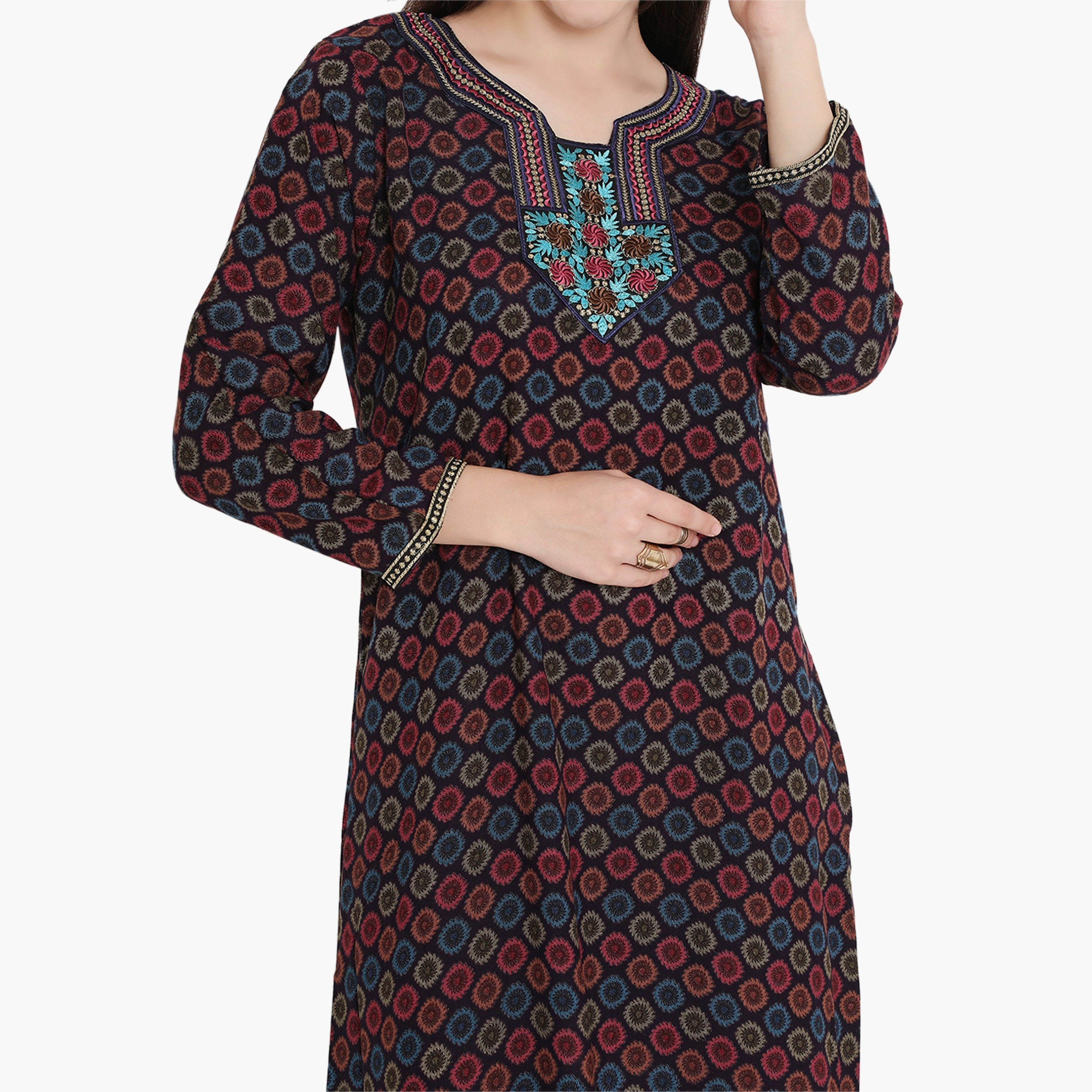 جلابية نسائية مطرزة ومطبوعة بالكامل من هناء وسارة-women-arabicclothing-jalabiyas-image-12