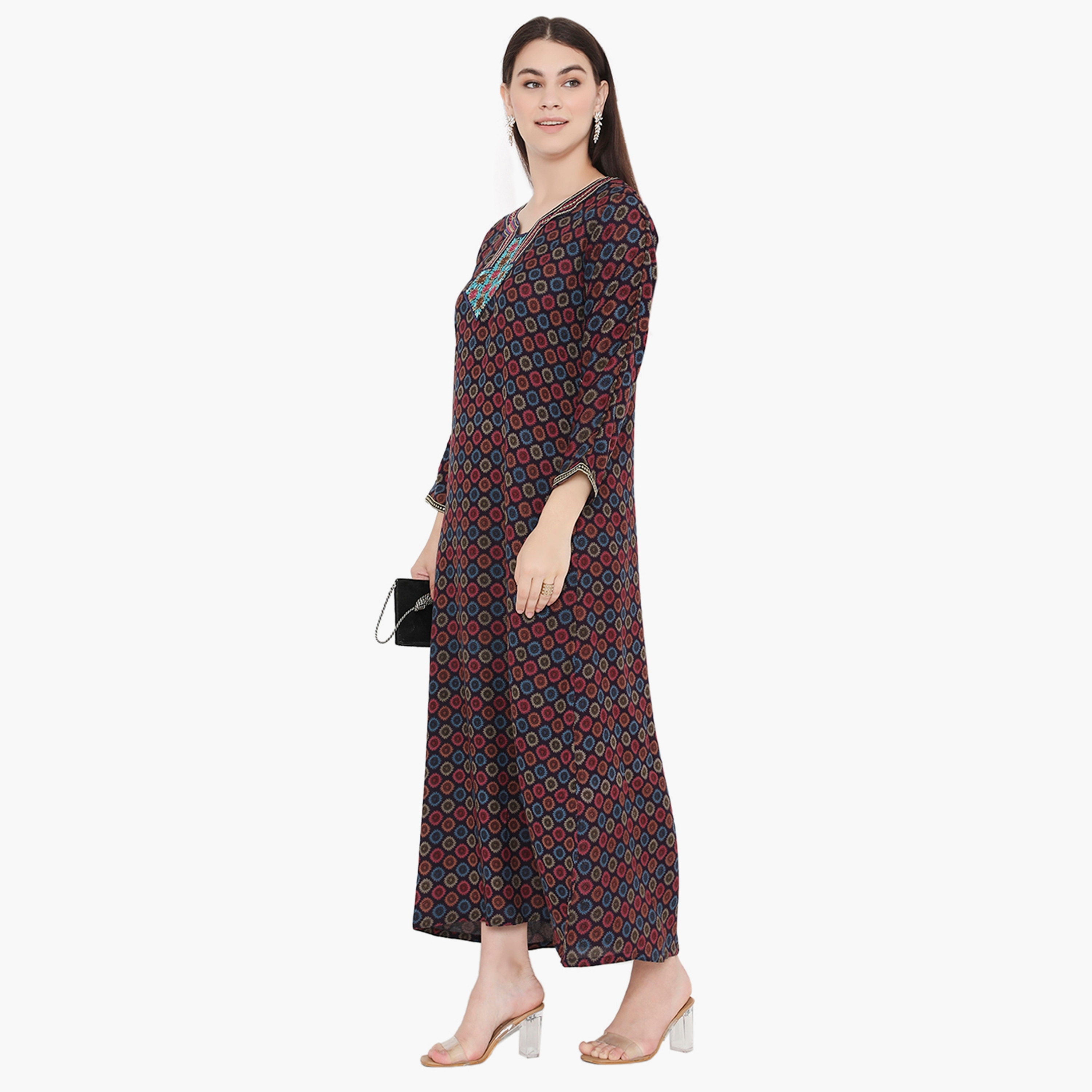 جلابية نسائية مطرزة ومطبوعة بالكامل من هناء وسارة-women-arabicclothing-jalabiyas-image-13