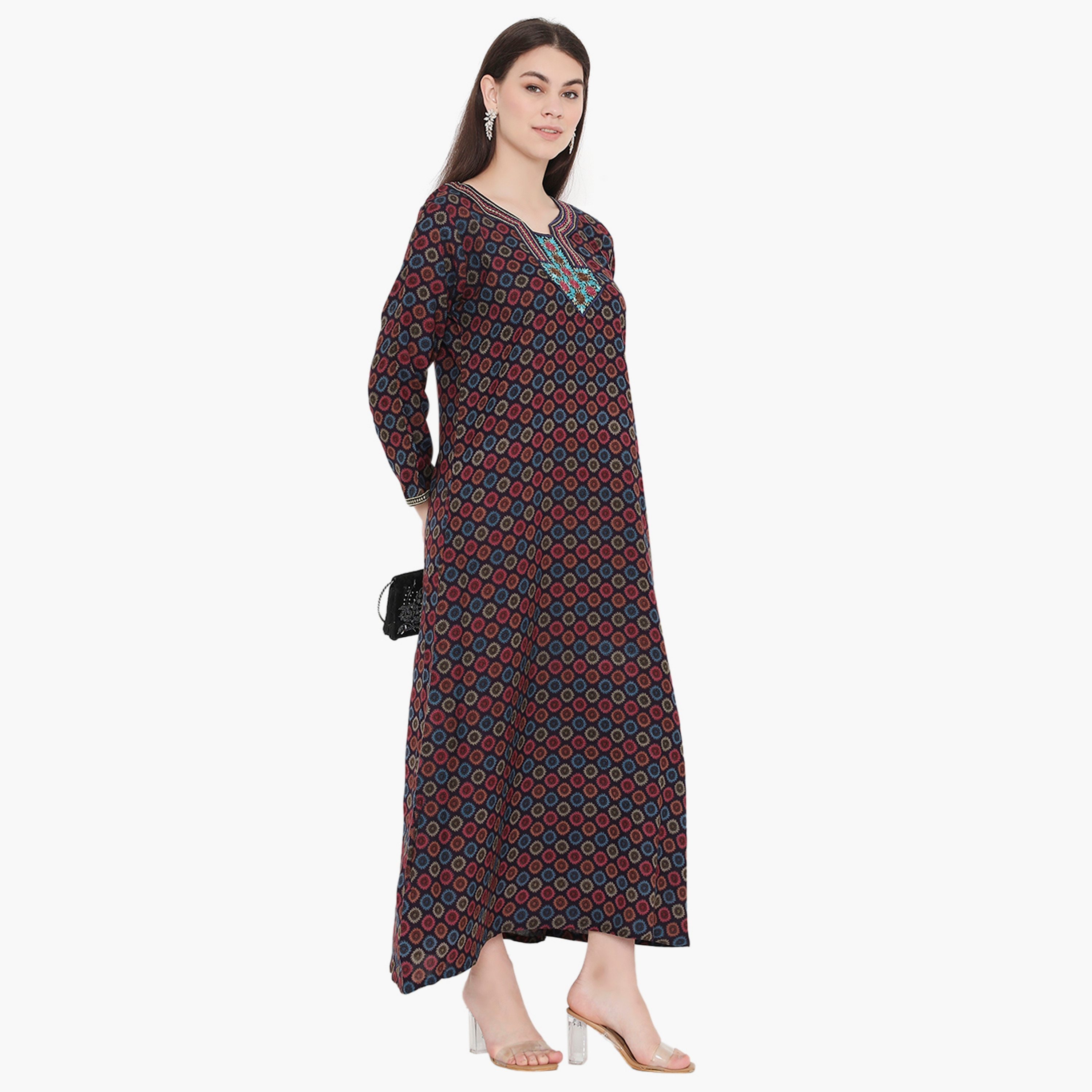جلابية نسائية مطرزة ومطبوعة بالكامل من هناء وسارة-women-arabicclothing-jalabiyas-image-14
