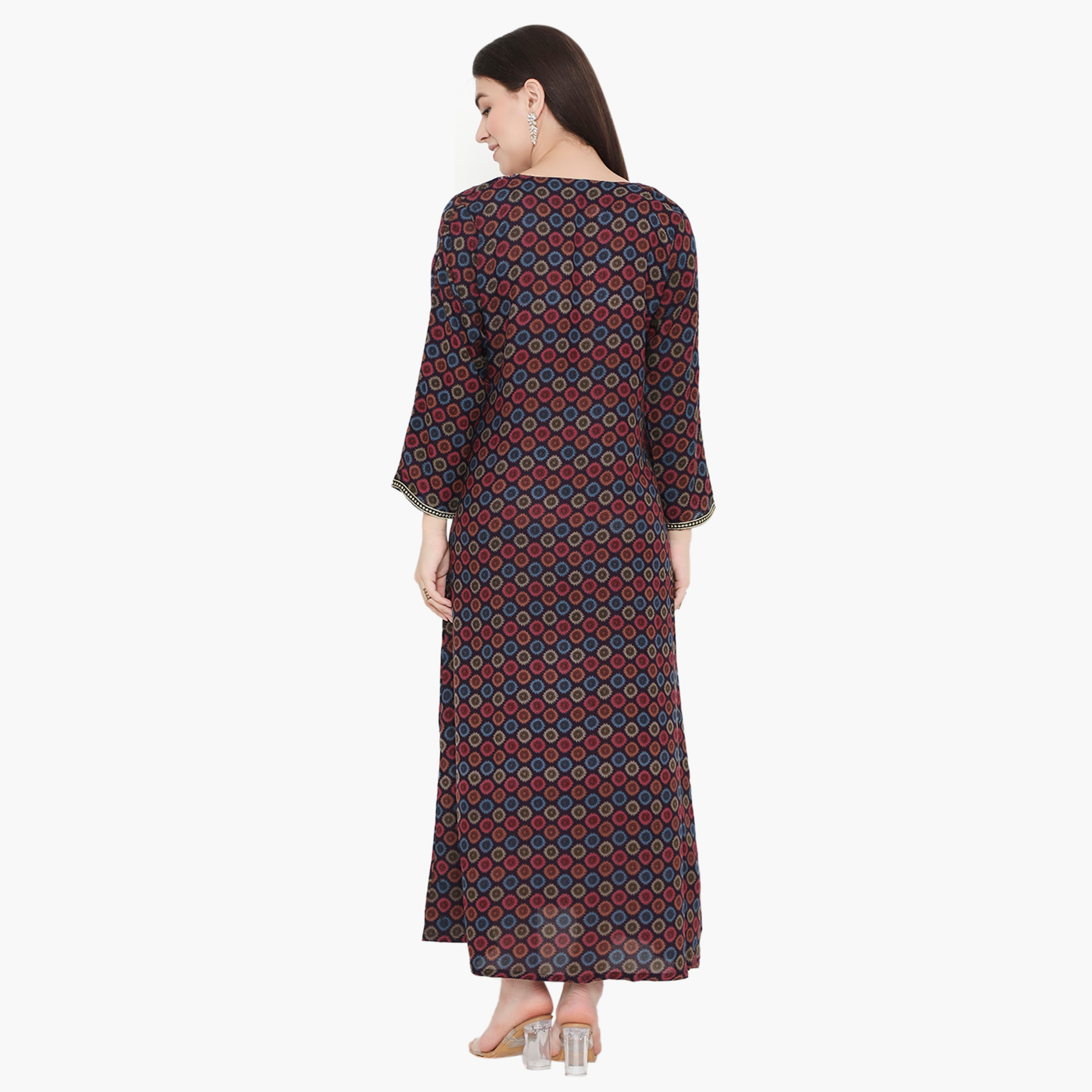 جلابية نسائية مطرزة ومطبوعة بالكامل من هناء وسارة-women-arabicclothing-jalabiyas-image-15