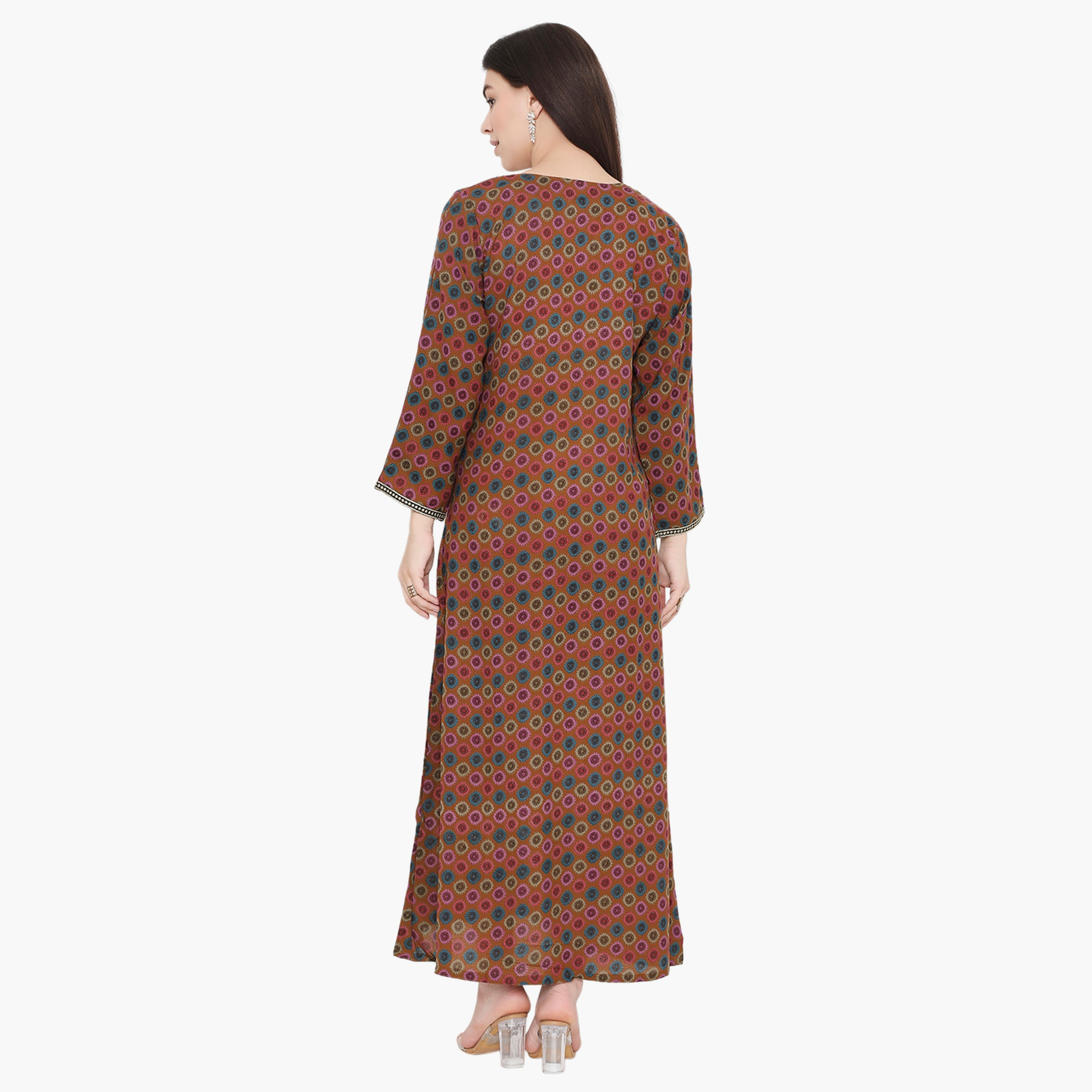 جلابية نسائية مطرزة ومطبوعة بالكامل من هناء وسارة-women-arabicclothing-jalabiyas-image-5
