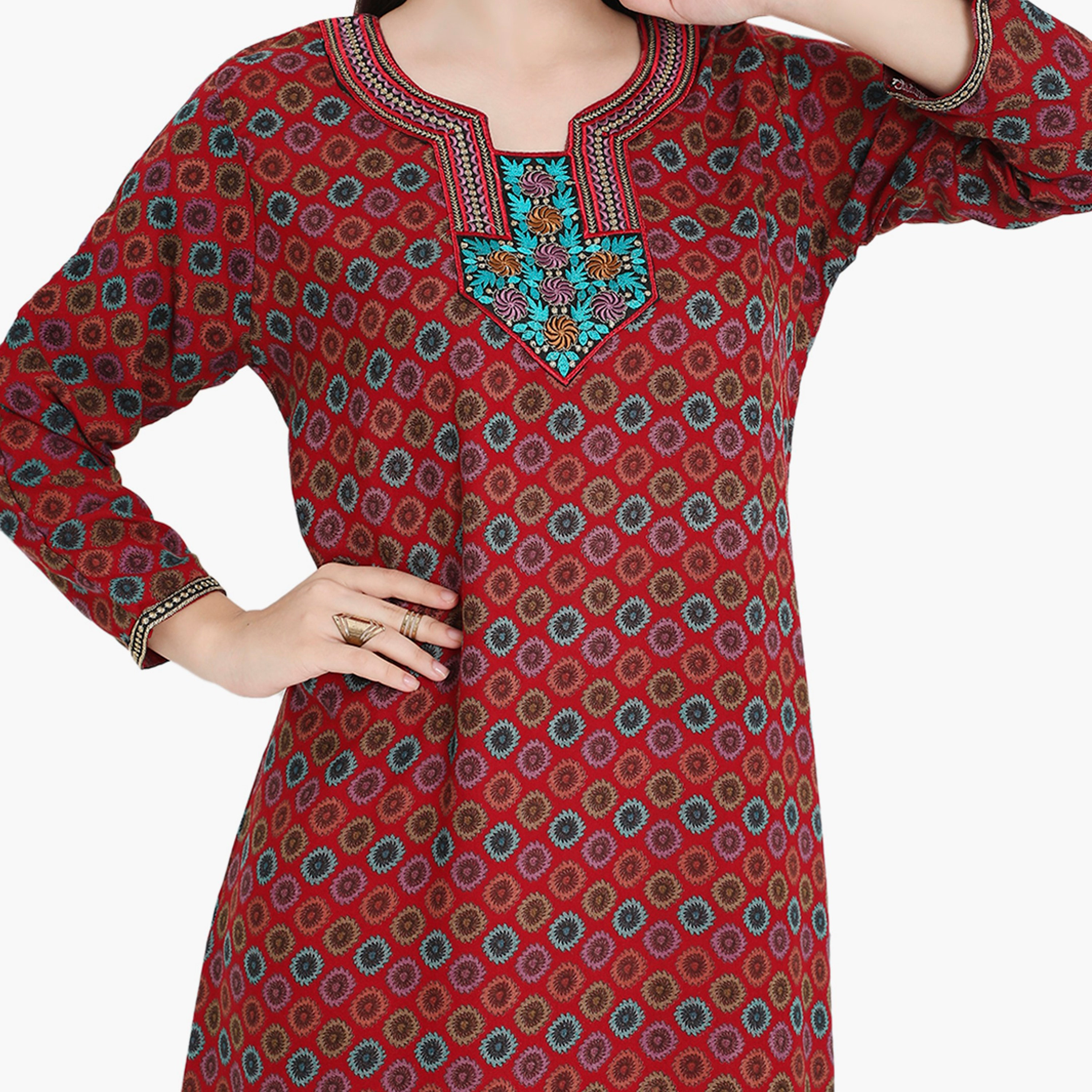 جلابية نسائية مطرزة ومطبوعة بالكامل من هناء وسارة-women-arabicclothing-jalabiyas-image-7