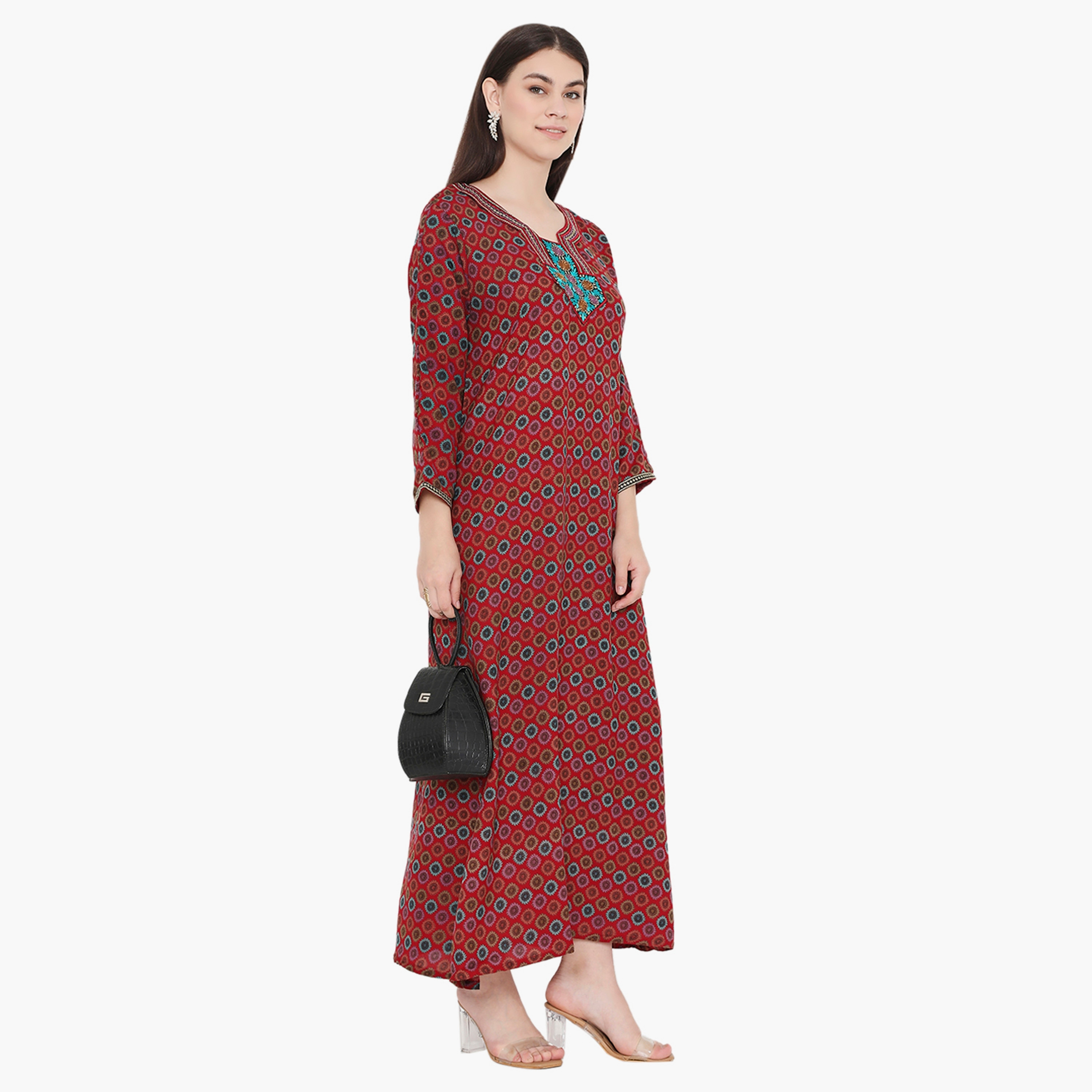 جلابية نسائية مطرزة ومطبوعة بالكامل من هناء وسارة-women-arabicclothing-jalabiyas-image-9