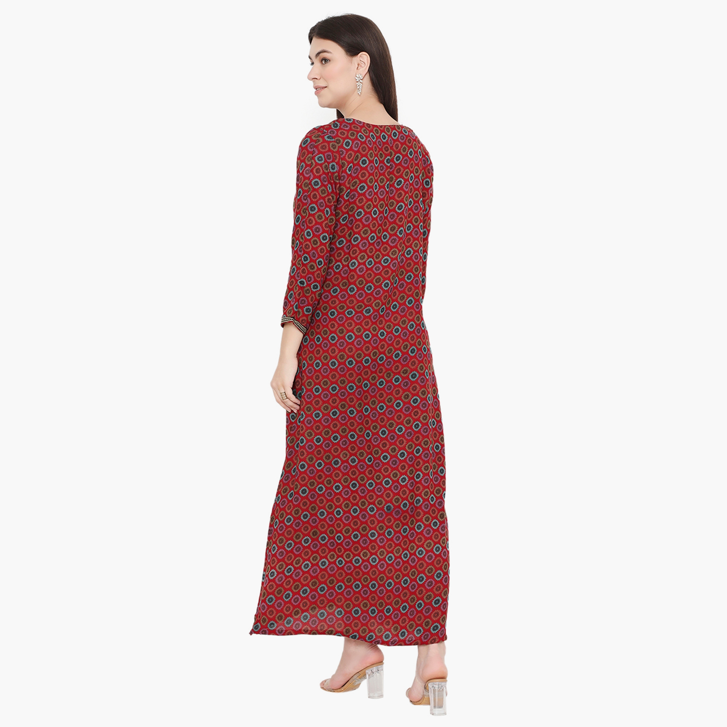 جلابية نسائية مطرزة ومطبوعة بالكامل من هناء وسارة-women-arabicclothing-jalabiyas-image-10