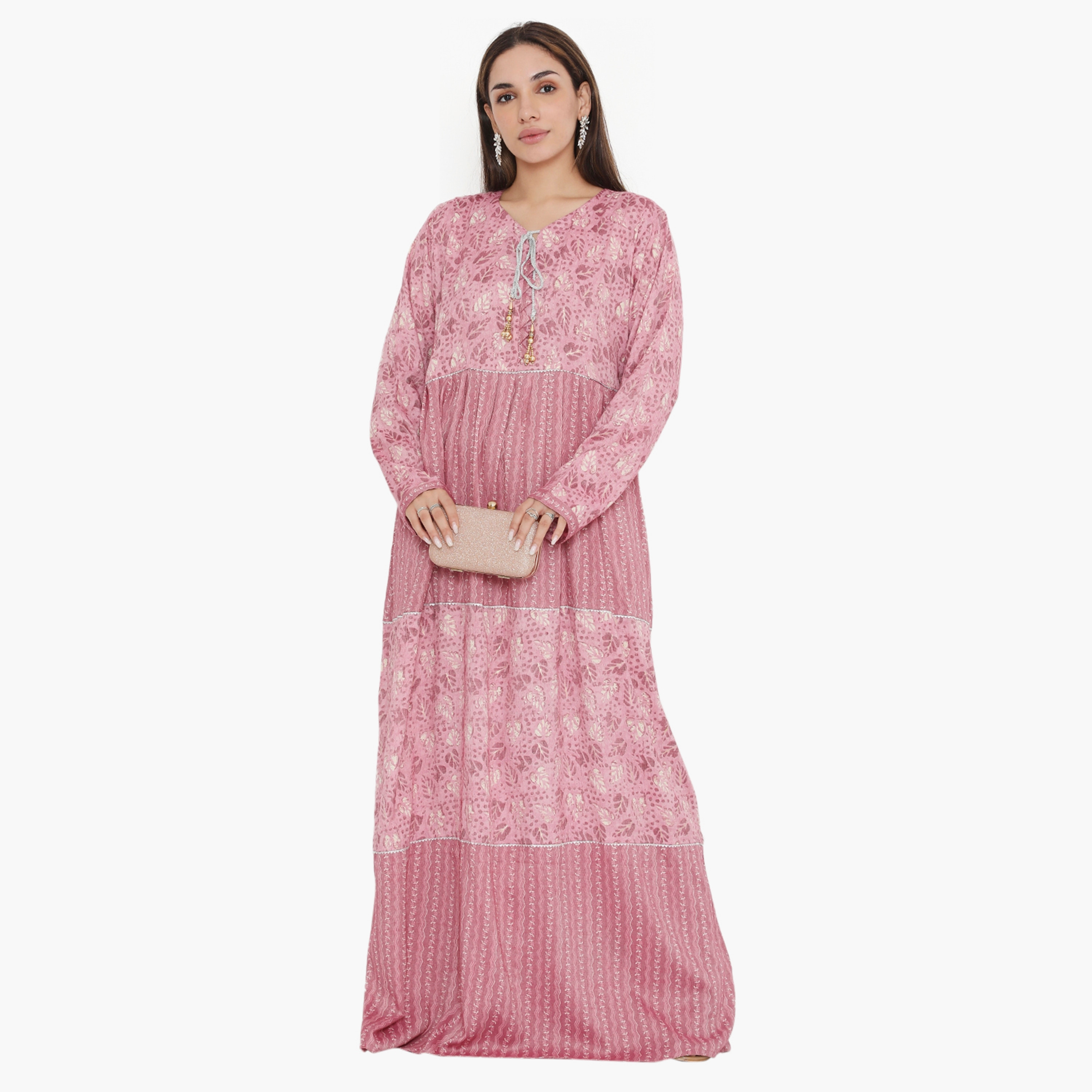جلابية نسائية بطبعة كاملة ومطرزة من هناء وسارة-women-arabicclothing-jalabiyas-image-6