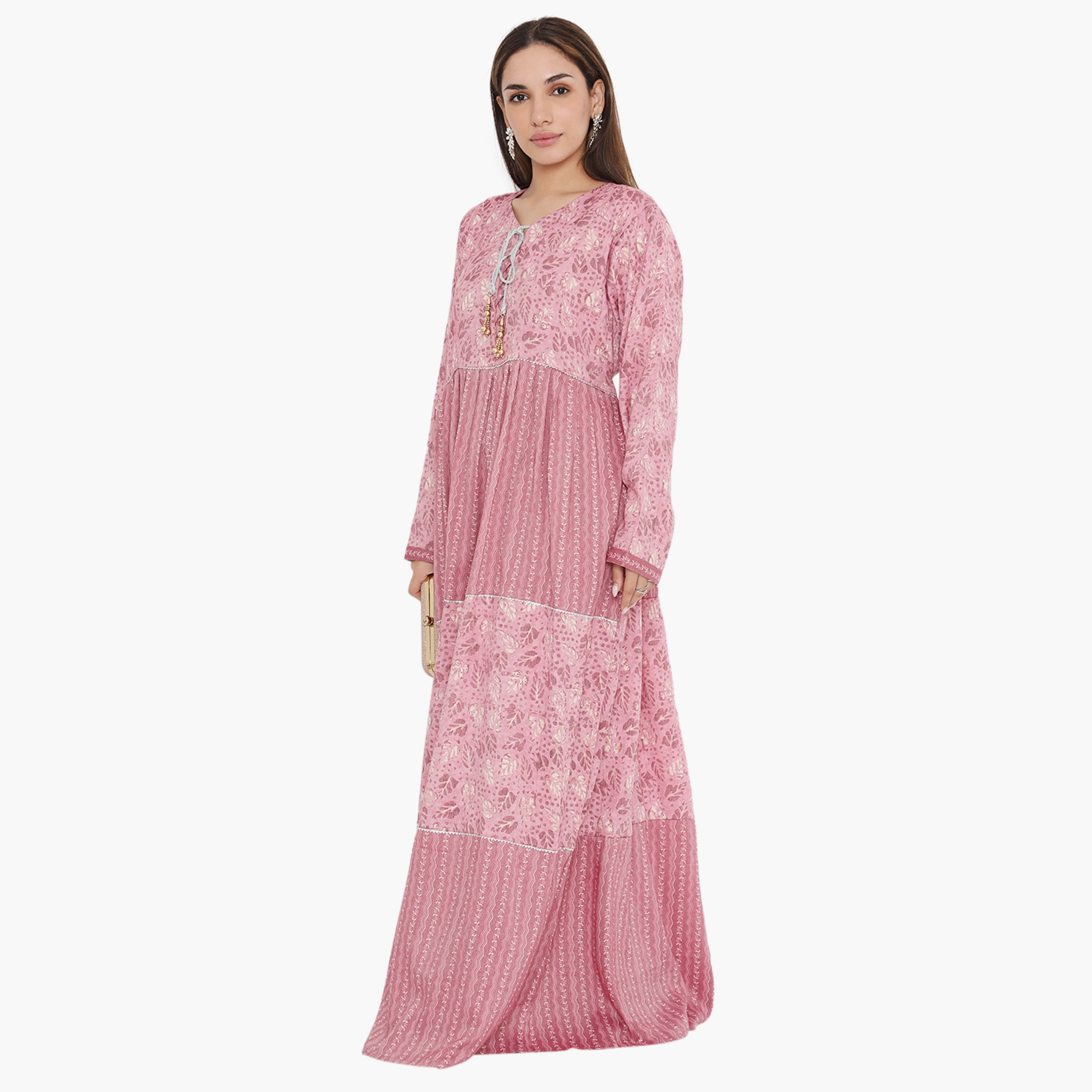 جلابية نسائية بطبعة كاملة ومطرزة من هناء وسارة-women-arabicclothing-jalabiyas-image-8