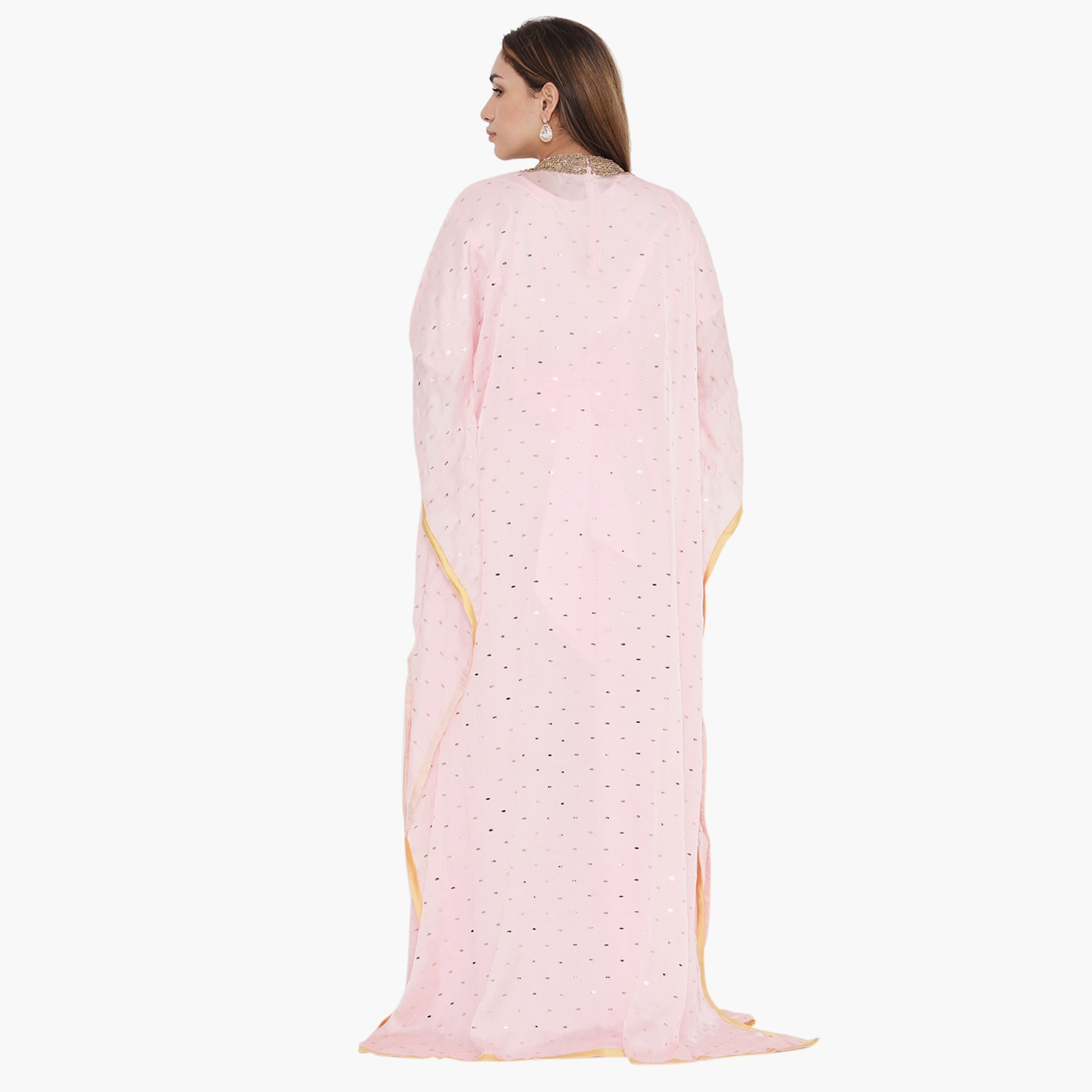 جلابية نسائية من هناء وسارة باللون الوردي مزينة بالخرز والترتر-women-arabicclothing-jalabiyas-image-5