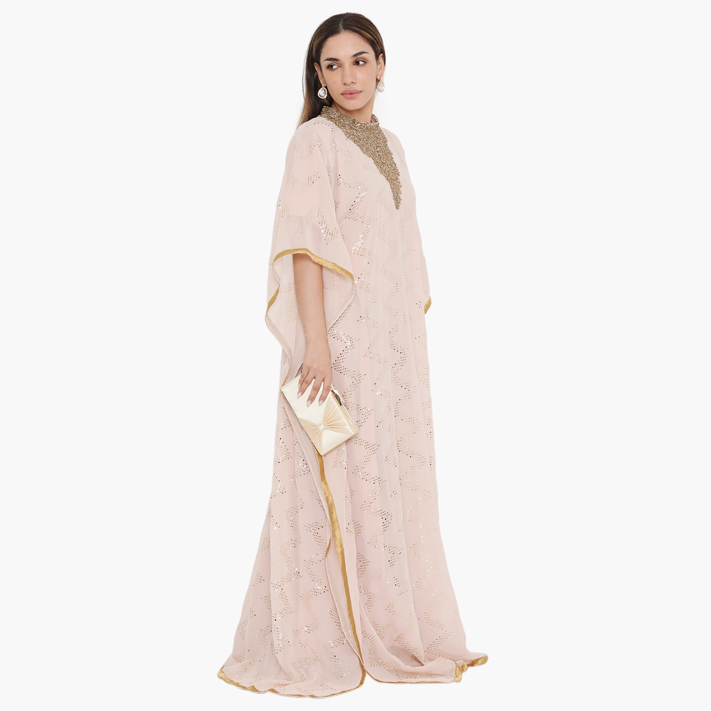 جلابية نسائية من هناء وسارة باللون البيج مزينة بالخرز ومزخرفة-women-arabicclothing-jalabiyas-image-4