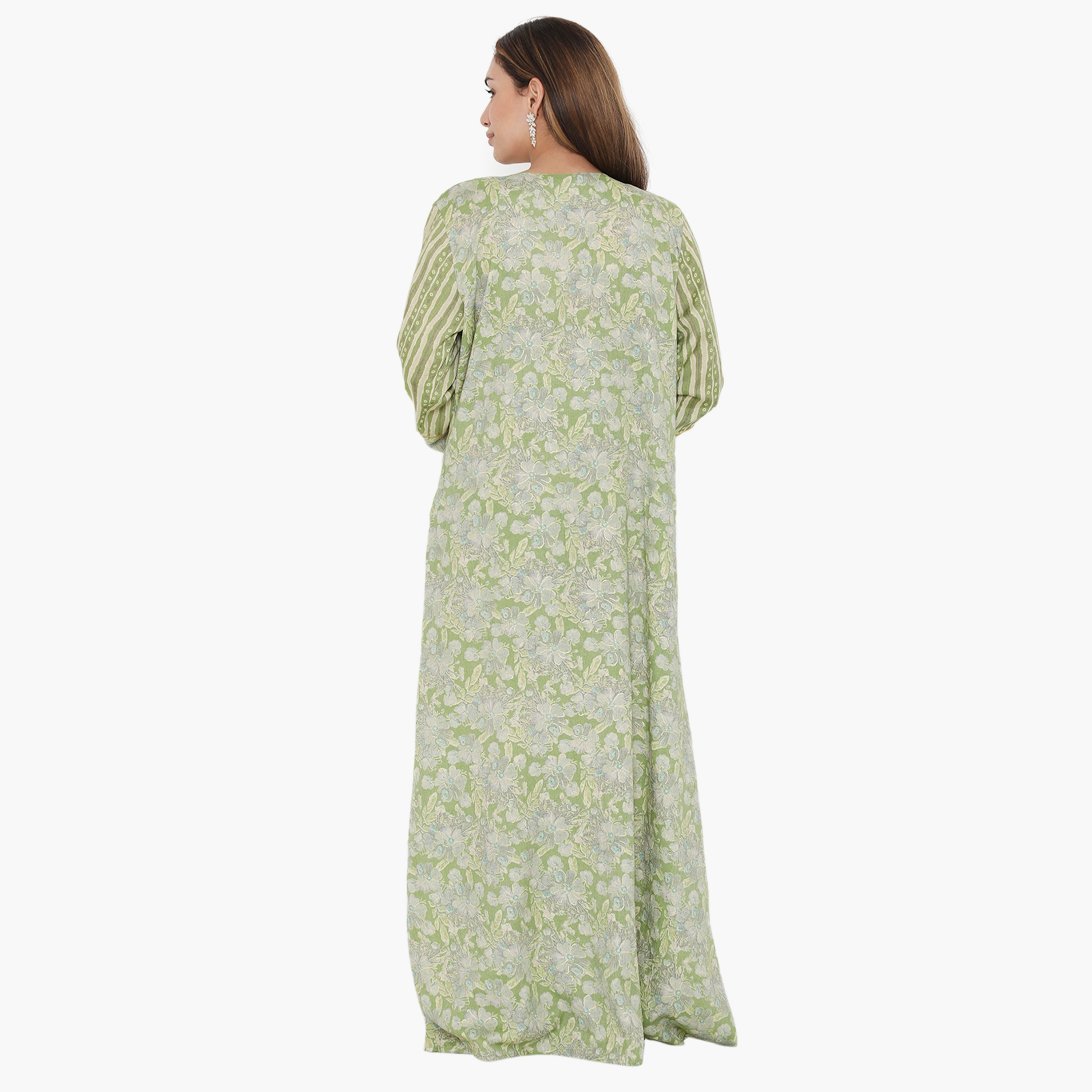 Hana & Sara Floral and Piping Detail Women's Jalabiya-women-arabicclothing-jalabiyas-image-5