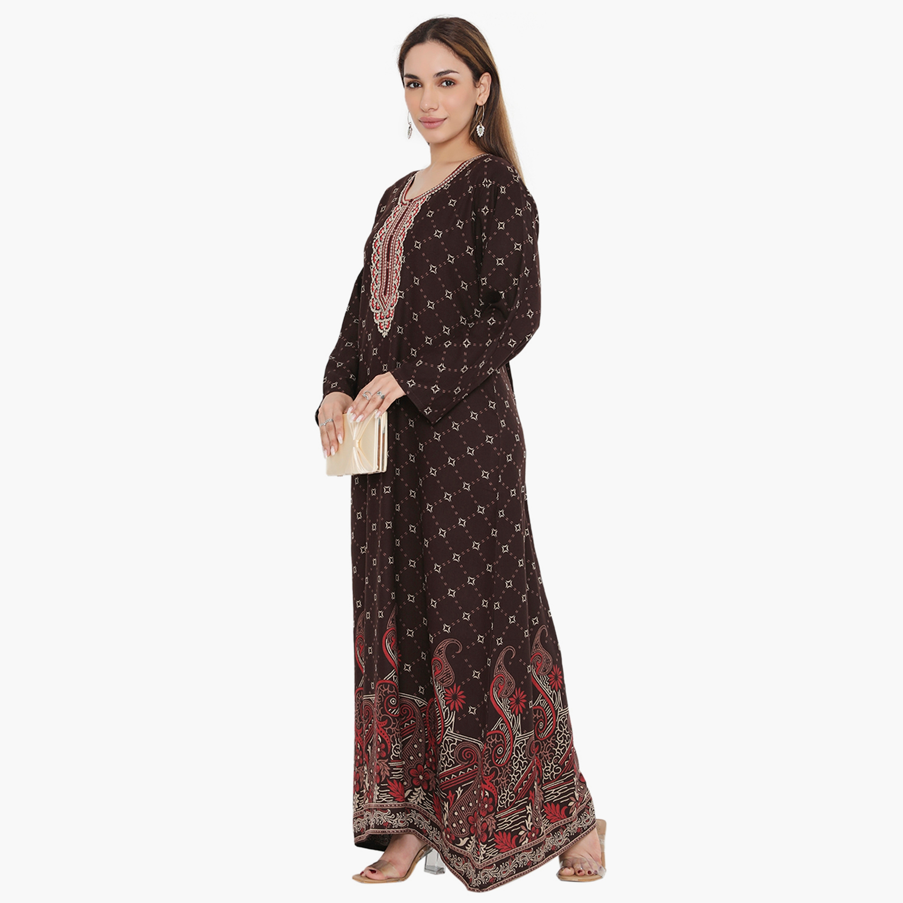 جلابية نسائية مطرزة بطبعة كاملة ومطرزة ذات يوك من هناء وسارة-women-arabicclothing-jalabiyas-image-3