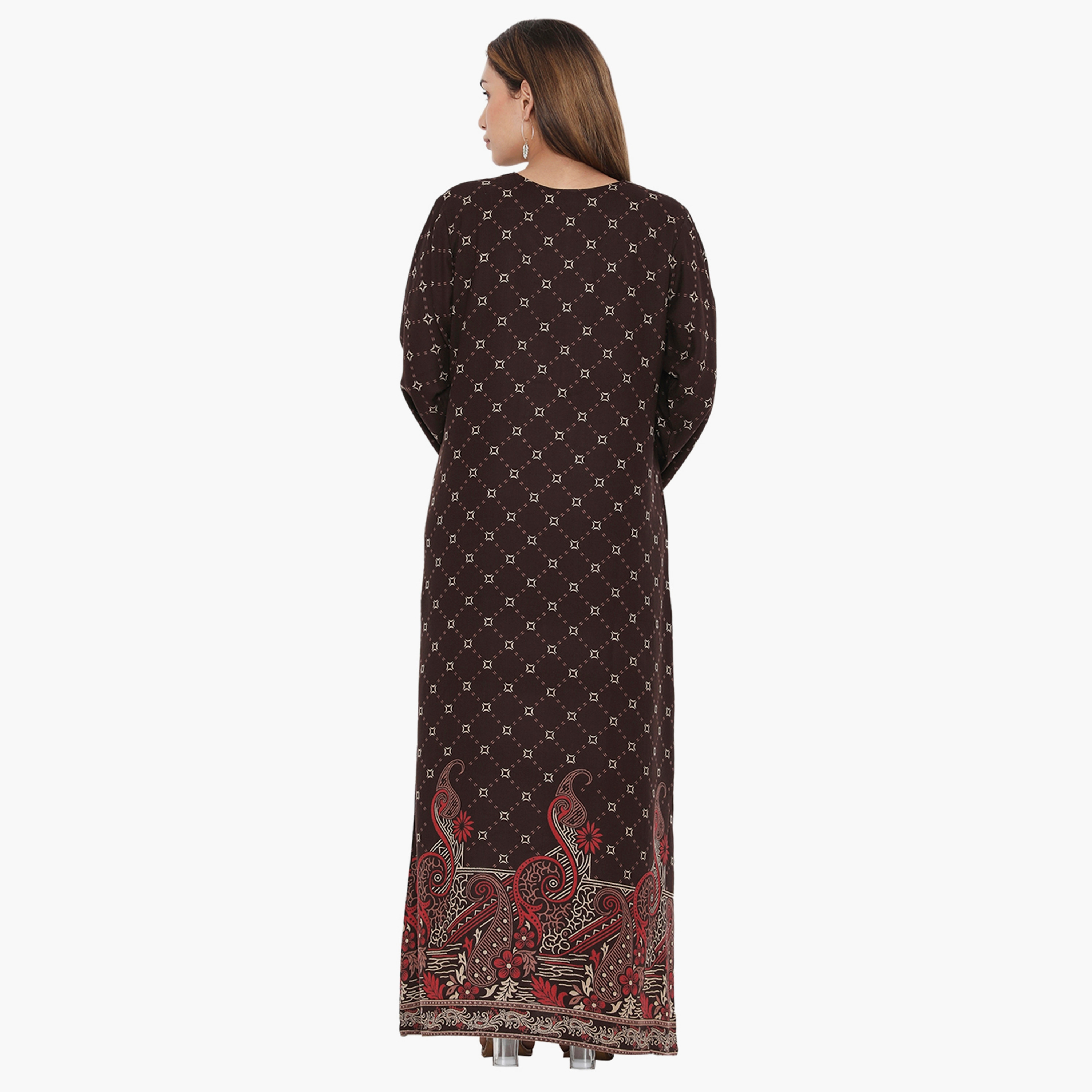 جلابية نسائية مطرزة بطبعة كاملة ومطرزة ذات يوك من هناء وسارة-women-arabicclothing-jalabiyas-image-5