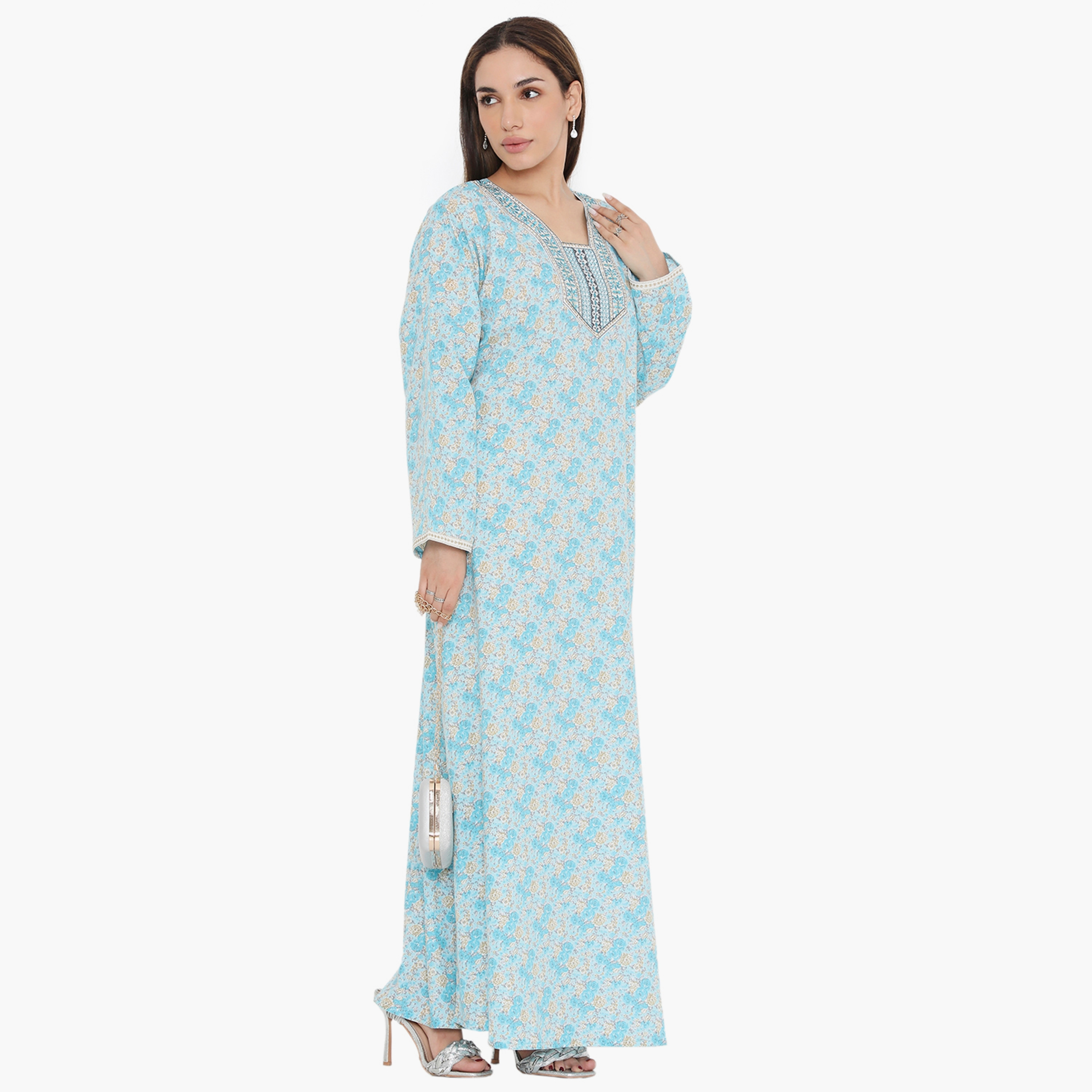 جلابية نسائية مطرزة ومطرزة بالورود ذات يوك من هناء وسارة-women-arabicclothing-jalabiyas-image-14