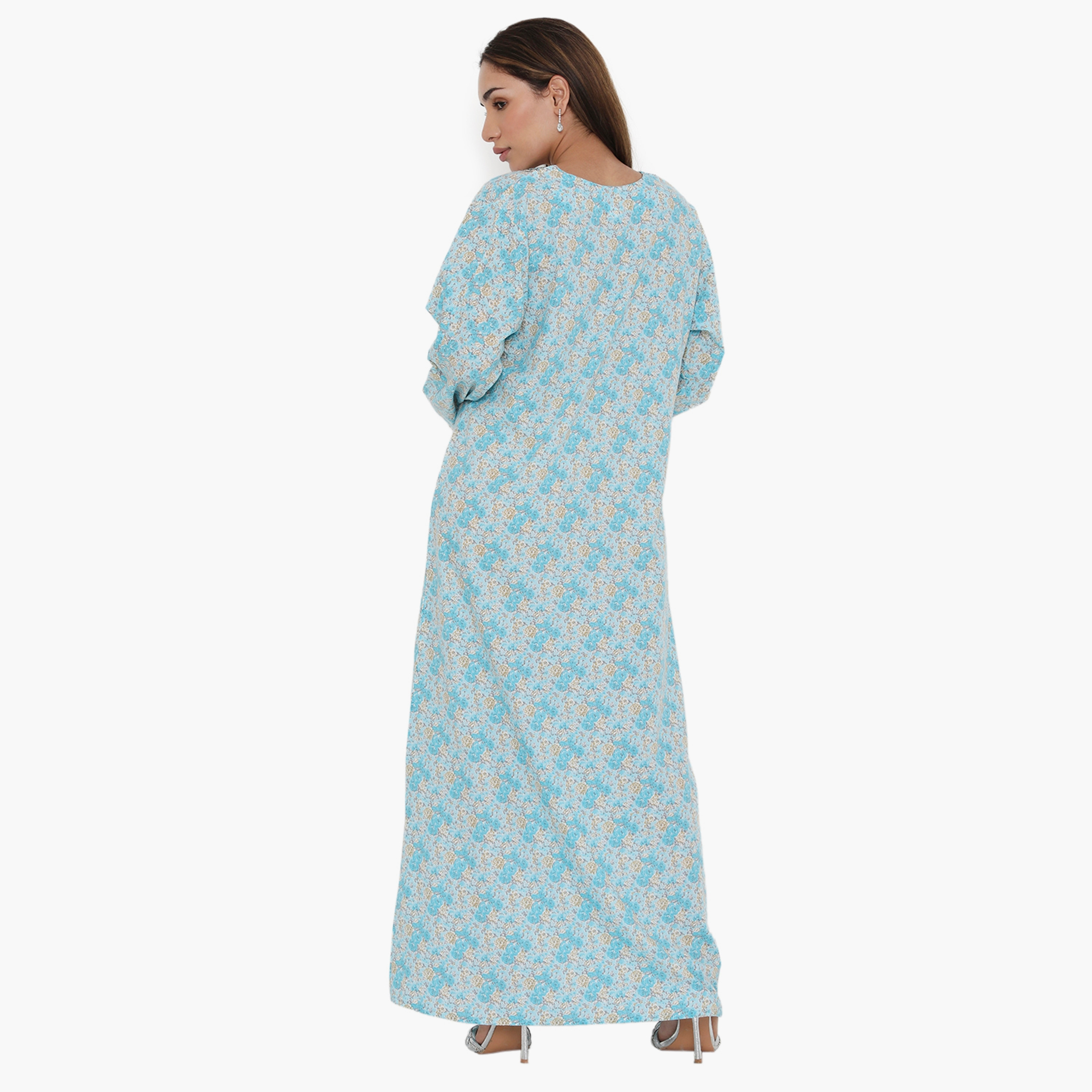 جلابية نسائية مطرزة ومطرزة بالورود ذات يوك من هناء وسارة-women-arabicclothing-jalabiyas-image-15