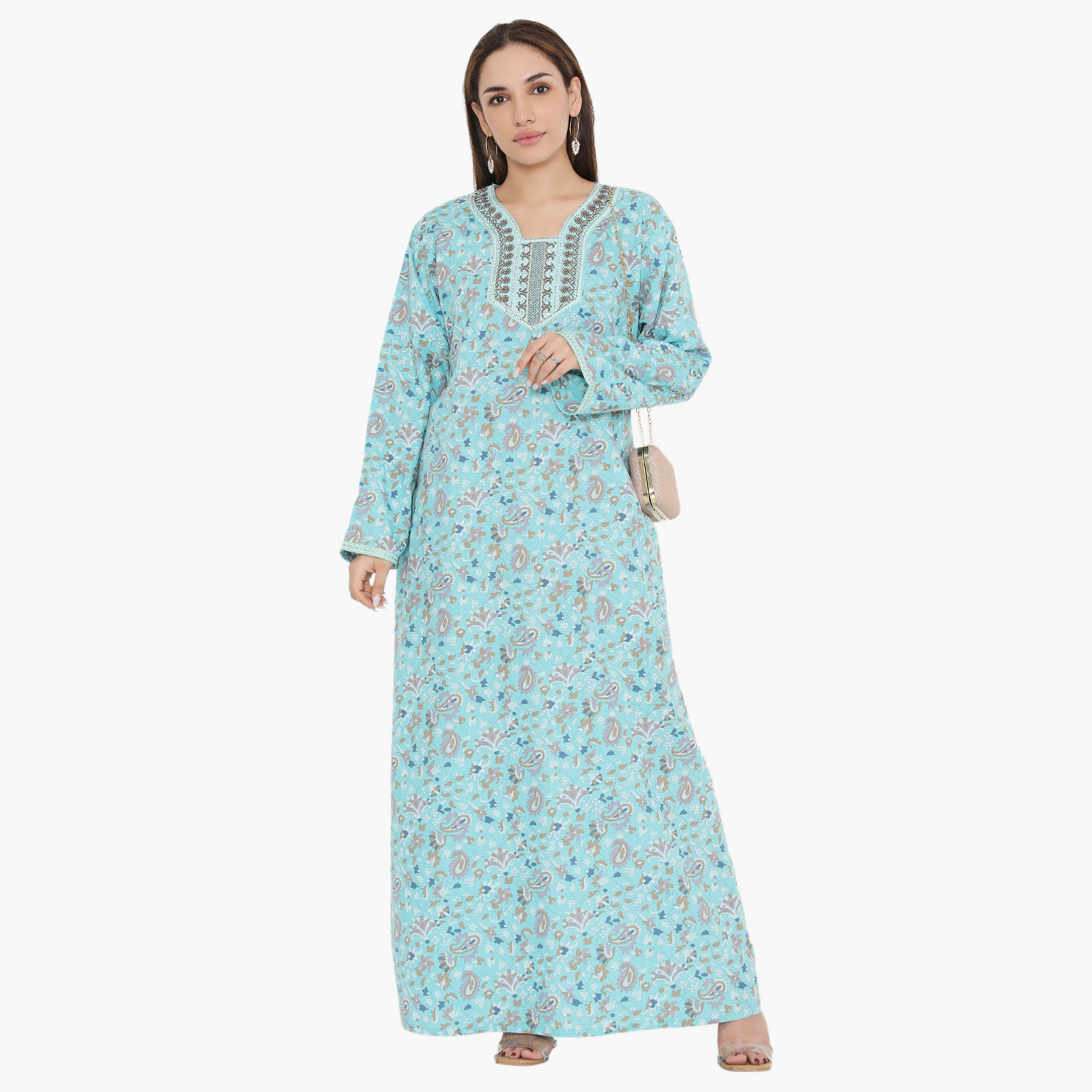 جلابية نسائية مطرزة بطبعة كاملة ومطرزة ذات يوك من هناء وسارة-women-arabicclothing-jalabiyas-image-6