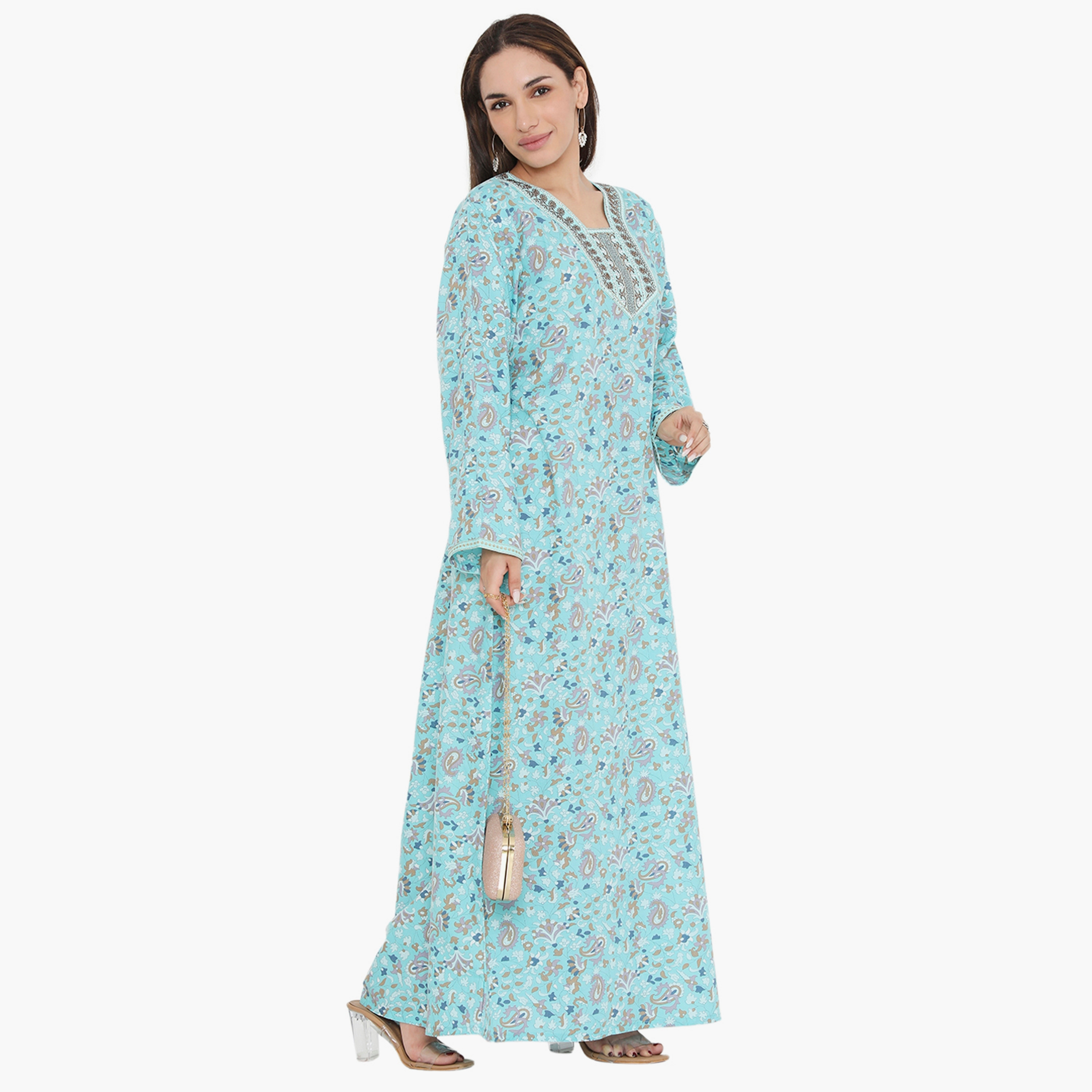 جلابية نسائية مطرزة بطبعة كاملة ومطرزة ذات يوك من هناء وسارة-women-arabicclothing-jalabiyas-image-9