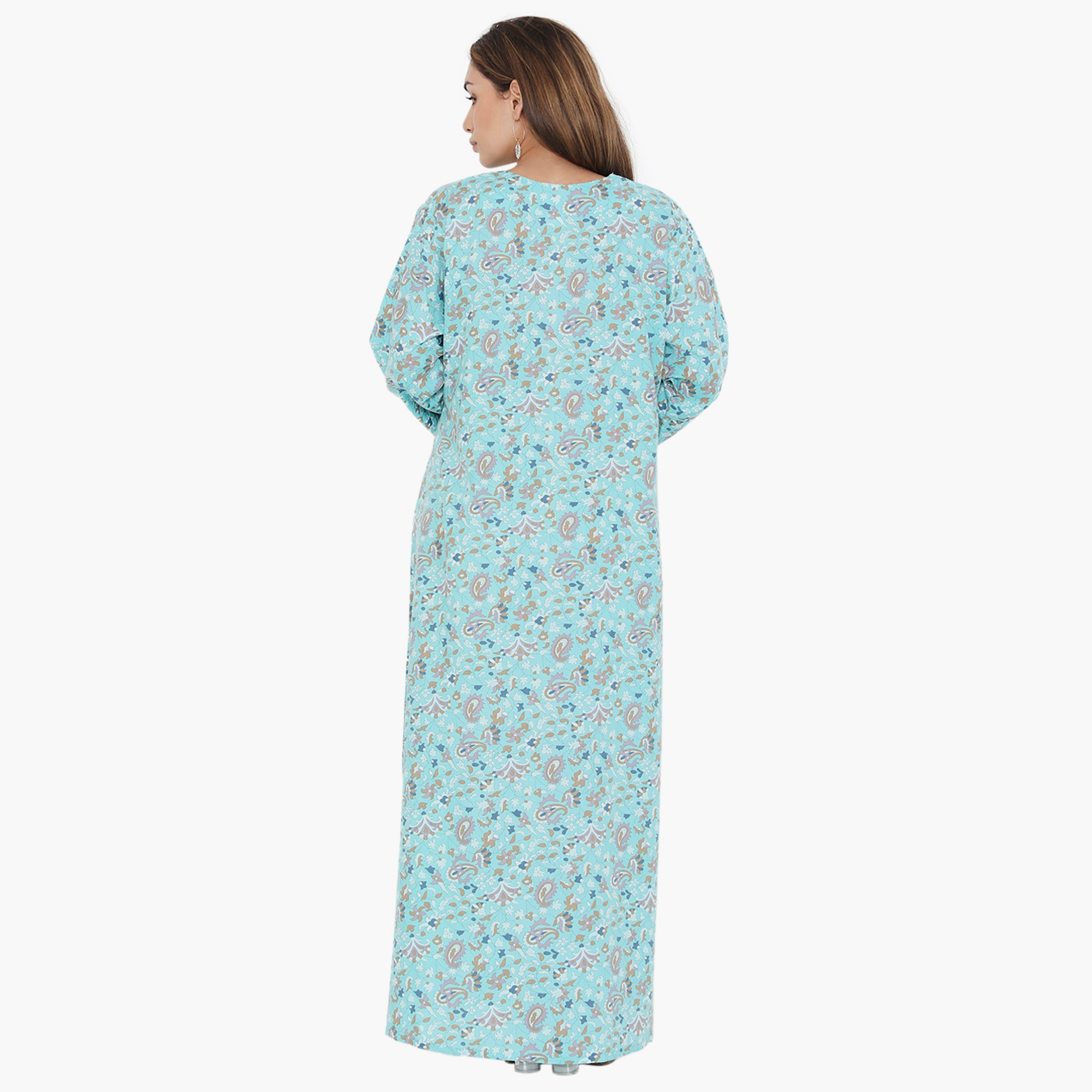 جلابية نسائية مطرزة بطبعة كاملة ومطرزة ذات يوك من هناء وسارة-women-arabicclothing-jalabiyas-image-10