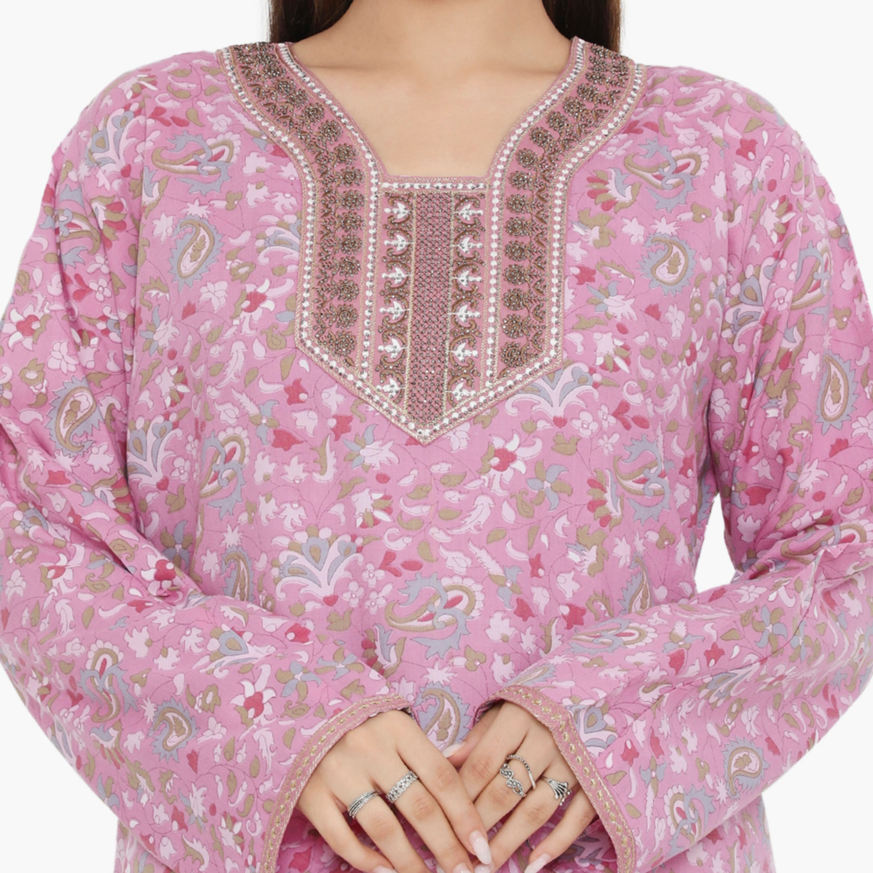 جلابية نسائية مطرزة بطبعة كاملة ومطرزة ذات يوك من هناء وسارة-women-arabicclothing-jalabiyas-image-12