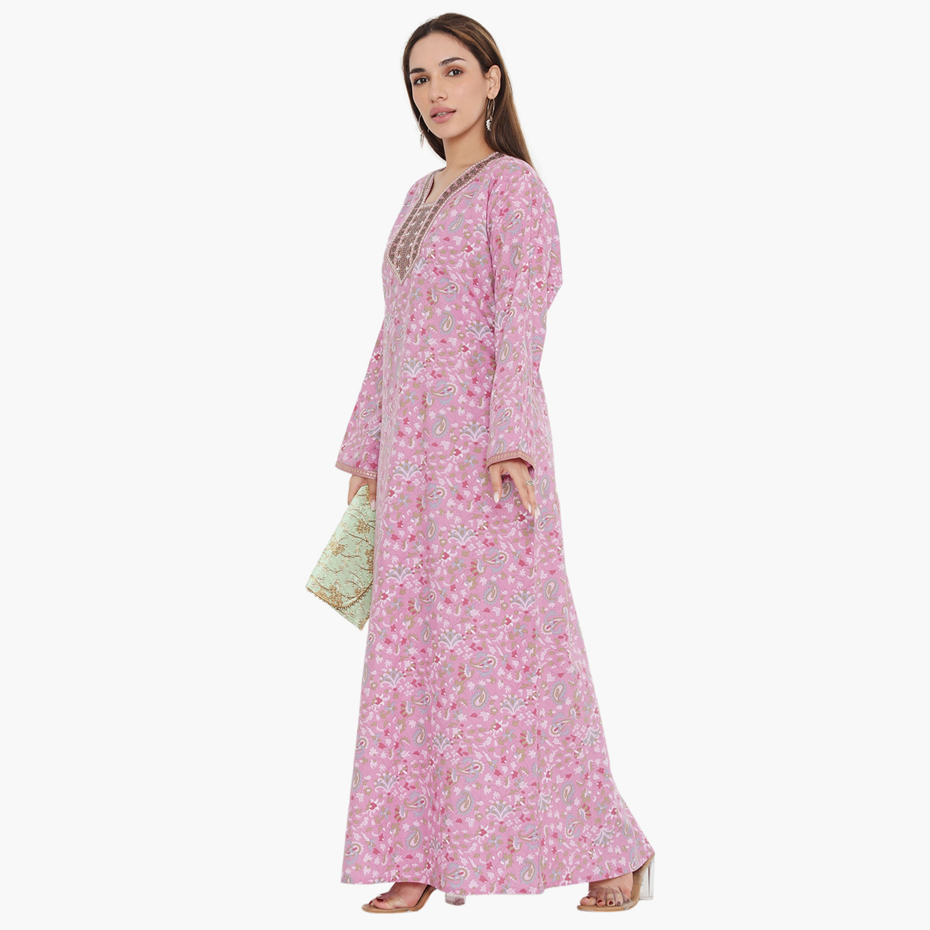 جلابية نسائية مطرزة بطبعة كاملة ومطرزة ذات يوك من هناء وسارة-women-arabicclothing-jalabiyas-image-13