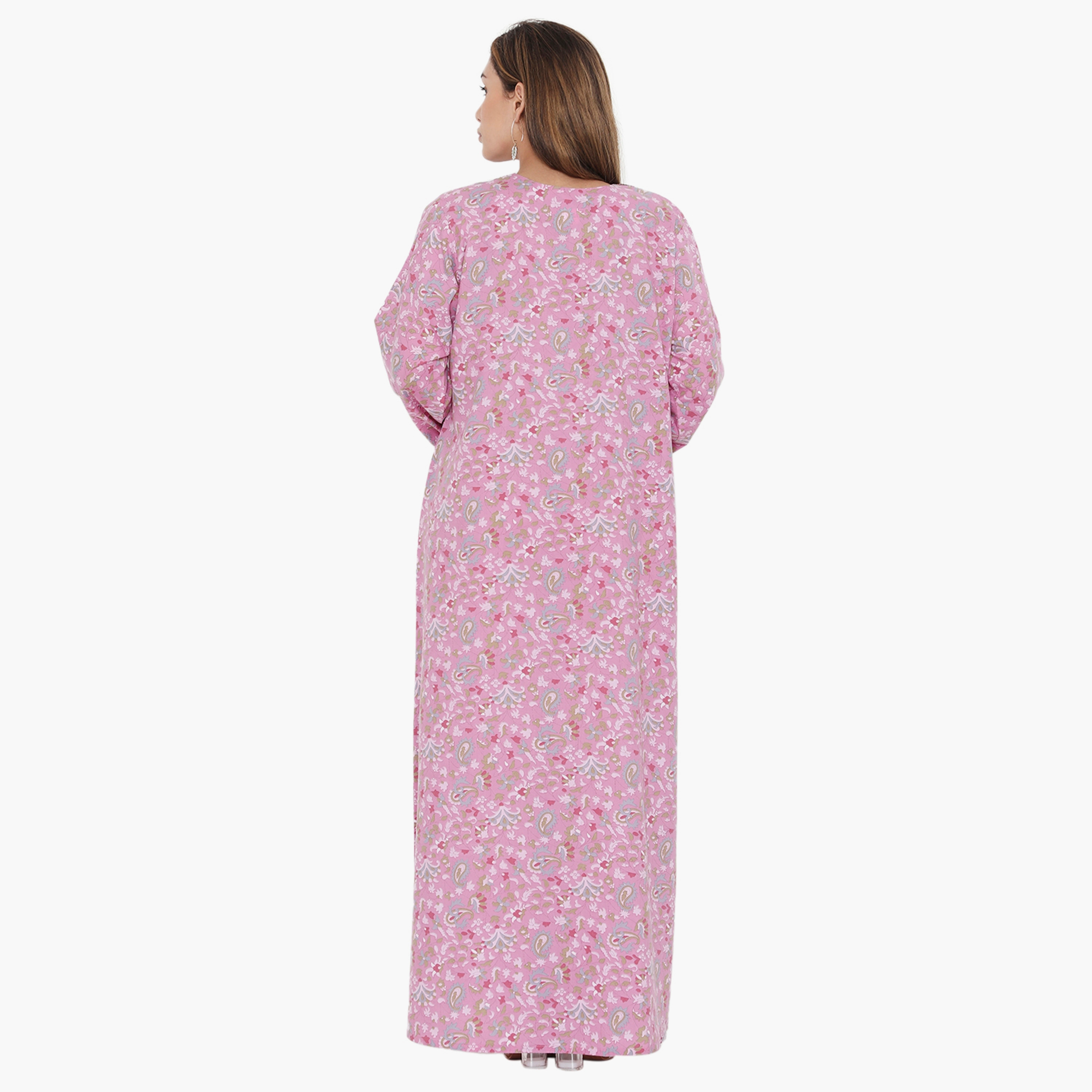 جلابية نسائية مطرزة بطبعة كاملة ومطرزة ذات يوك من هناء وسارة-women-arabicclothing-jalabiyas-image-15