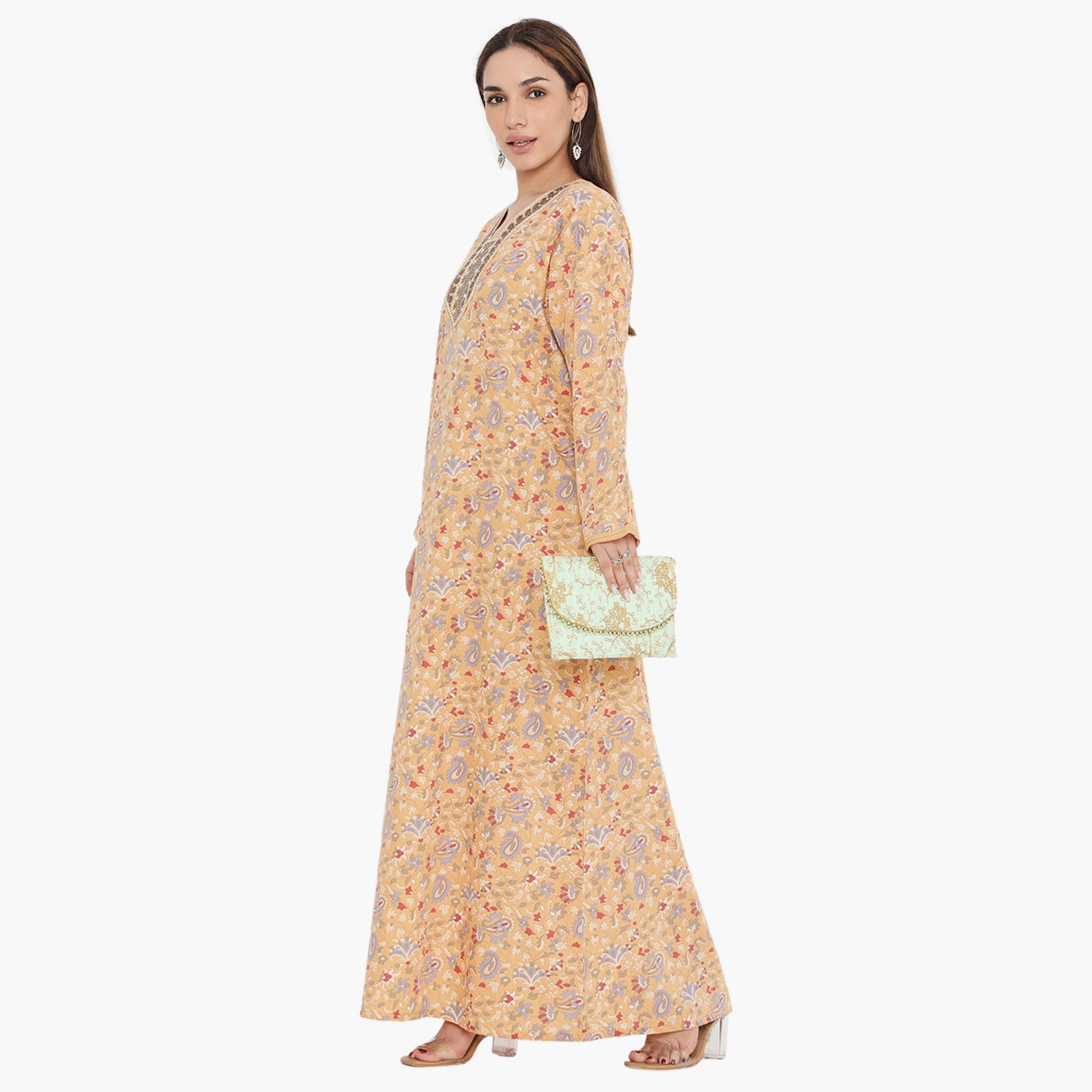 جلابية نسائية مطرزة بطبعة كاملة ومطرزة ذات يوك من هناء وسارة-women-arabicclothing-jalabiyas-image-3