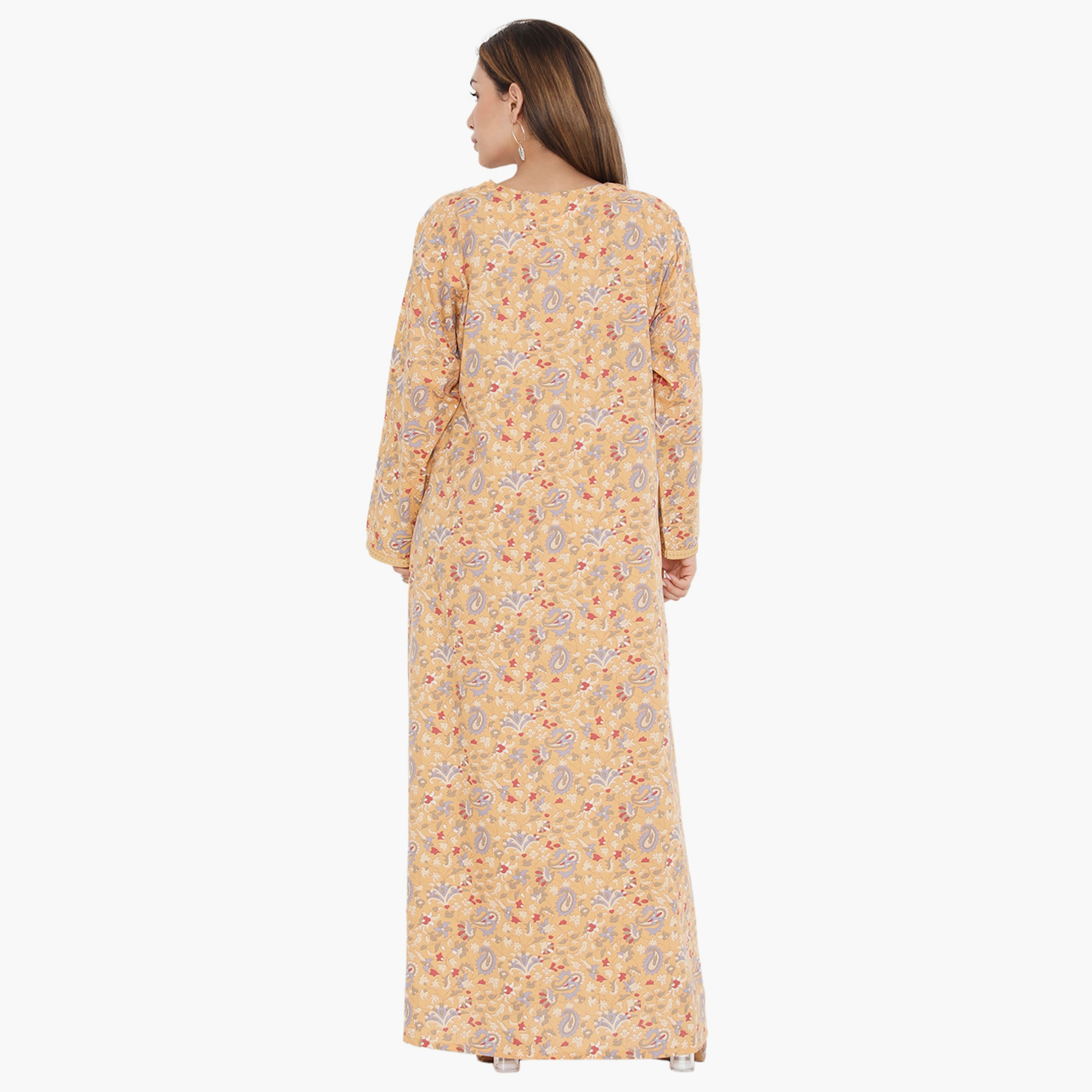 جلابية نسائية مطرزة بطبعة كاملة ومطرزة ذات يوك من هناء وسارة-women-arabicclothing-jalabiyas-image-5