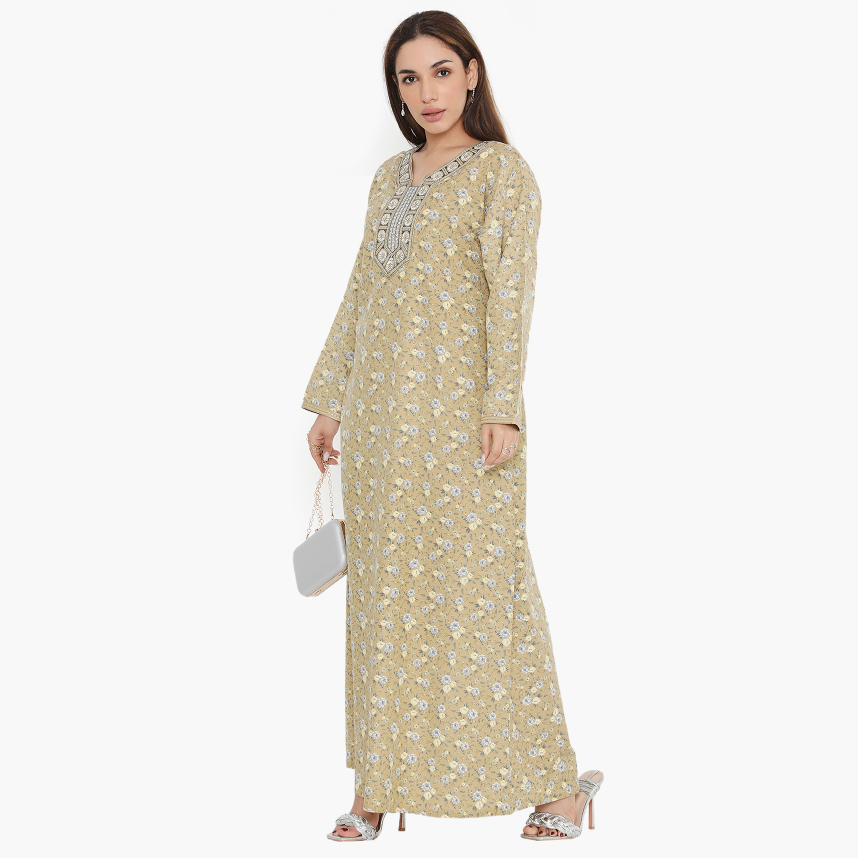 جلابية نسائية مطرزة ومطرزة بالورود ذات يوك من هناء وسارة-women-arabicclothing-jalabiyas-image-8