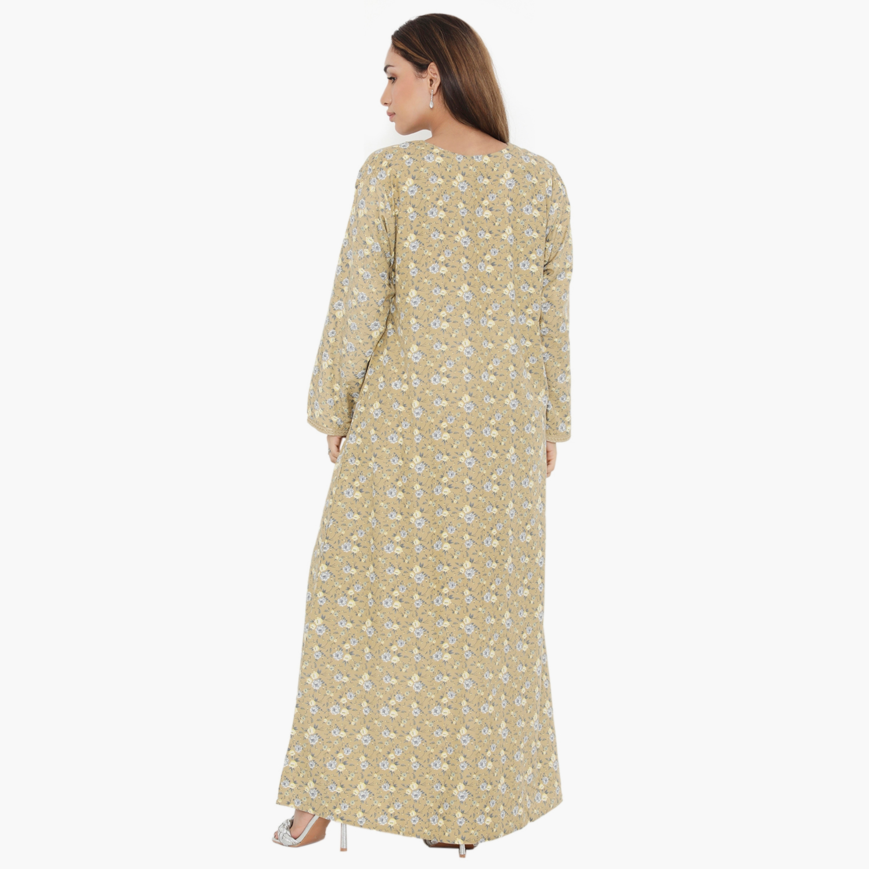 جلابية نسائية مطرزة ومطرزة بالورود ذات يوك من هناء وسارة-women-arabicclothing-jalabiyas-image-10