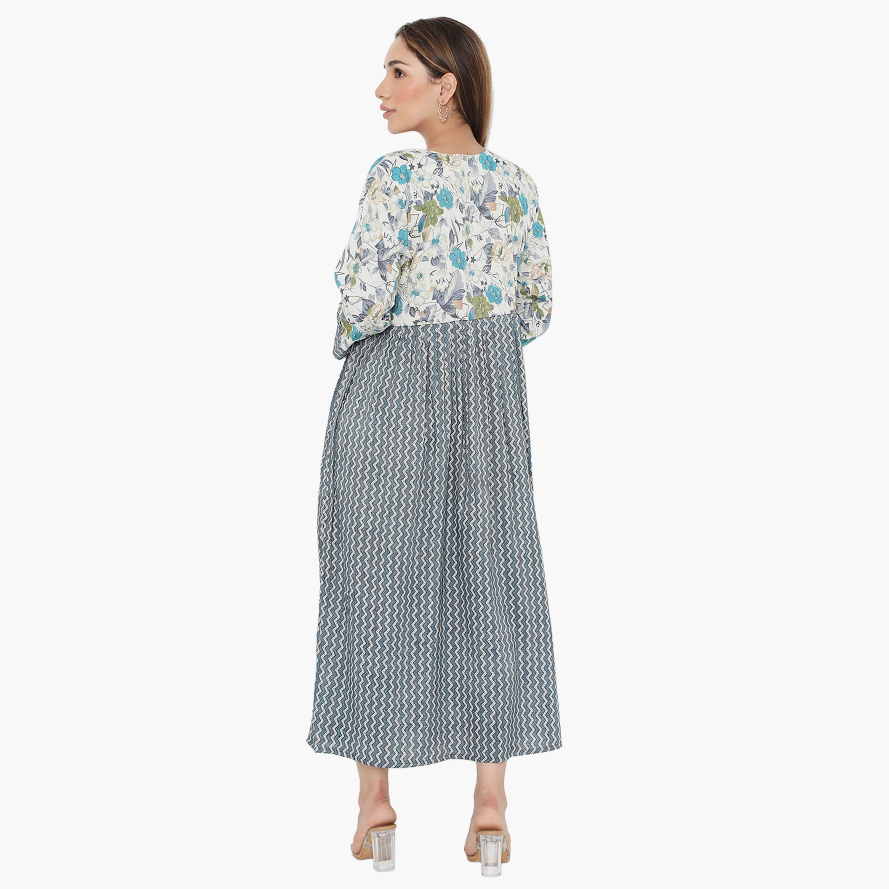 Hana & Sara Zig-Zag and Floral Women's Jalabiya-women-arabicclothing-jalabiyas-image-10