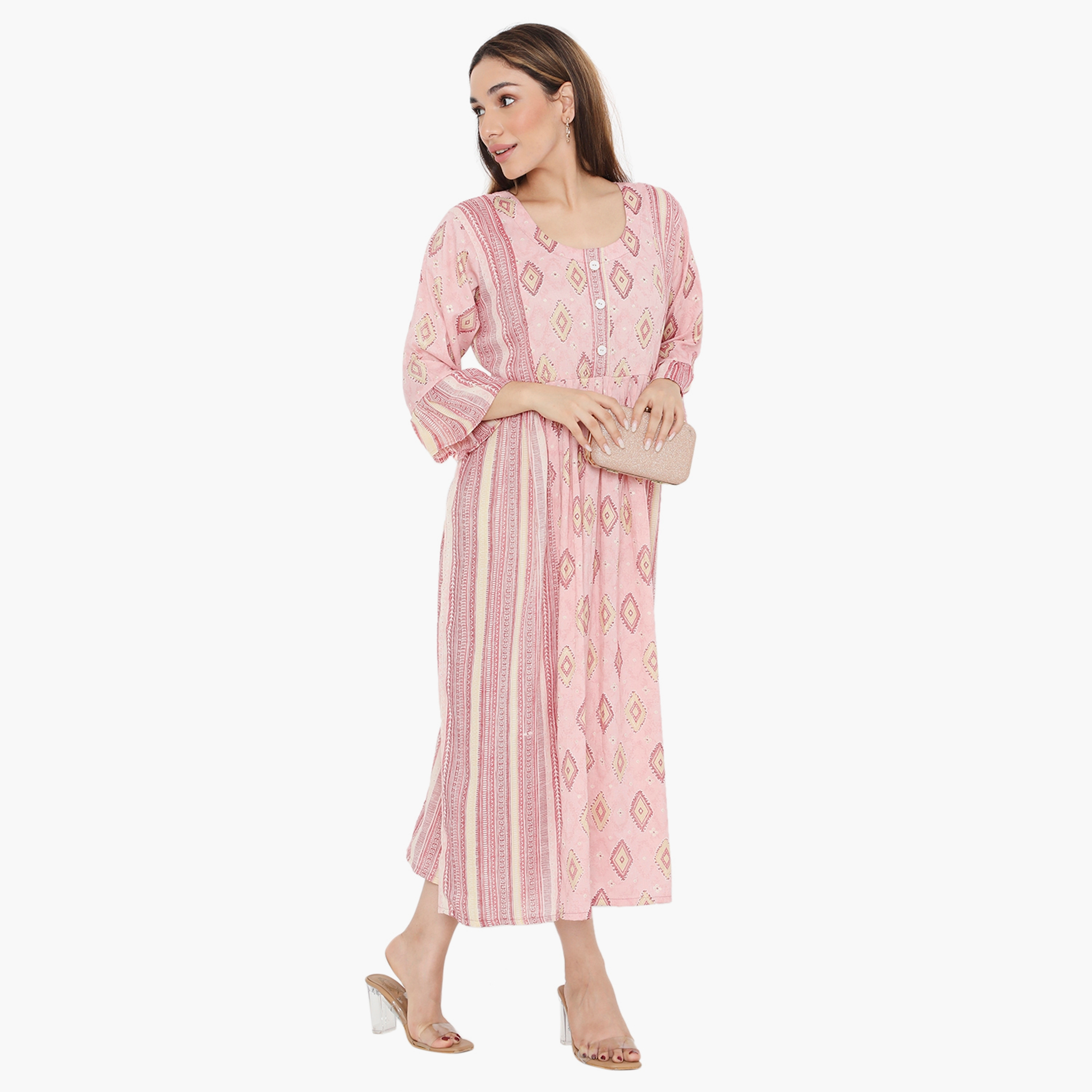جلابية نسائية مطبوعة بأكمام جرس من هناء وسارة-women-arabicclothing-jalabiyas-image-9