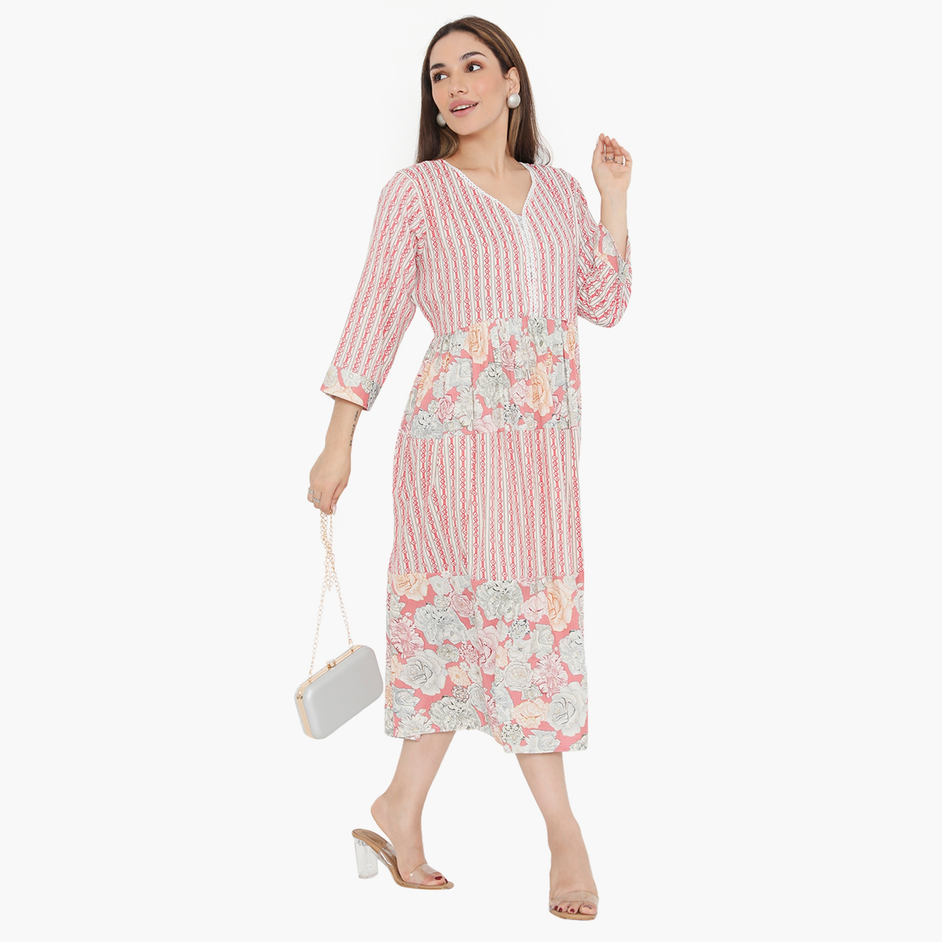 Hana & Sara Striped and Floral Women's Jalabiya-women-arabicclothing-jalabiyas-image-9