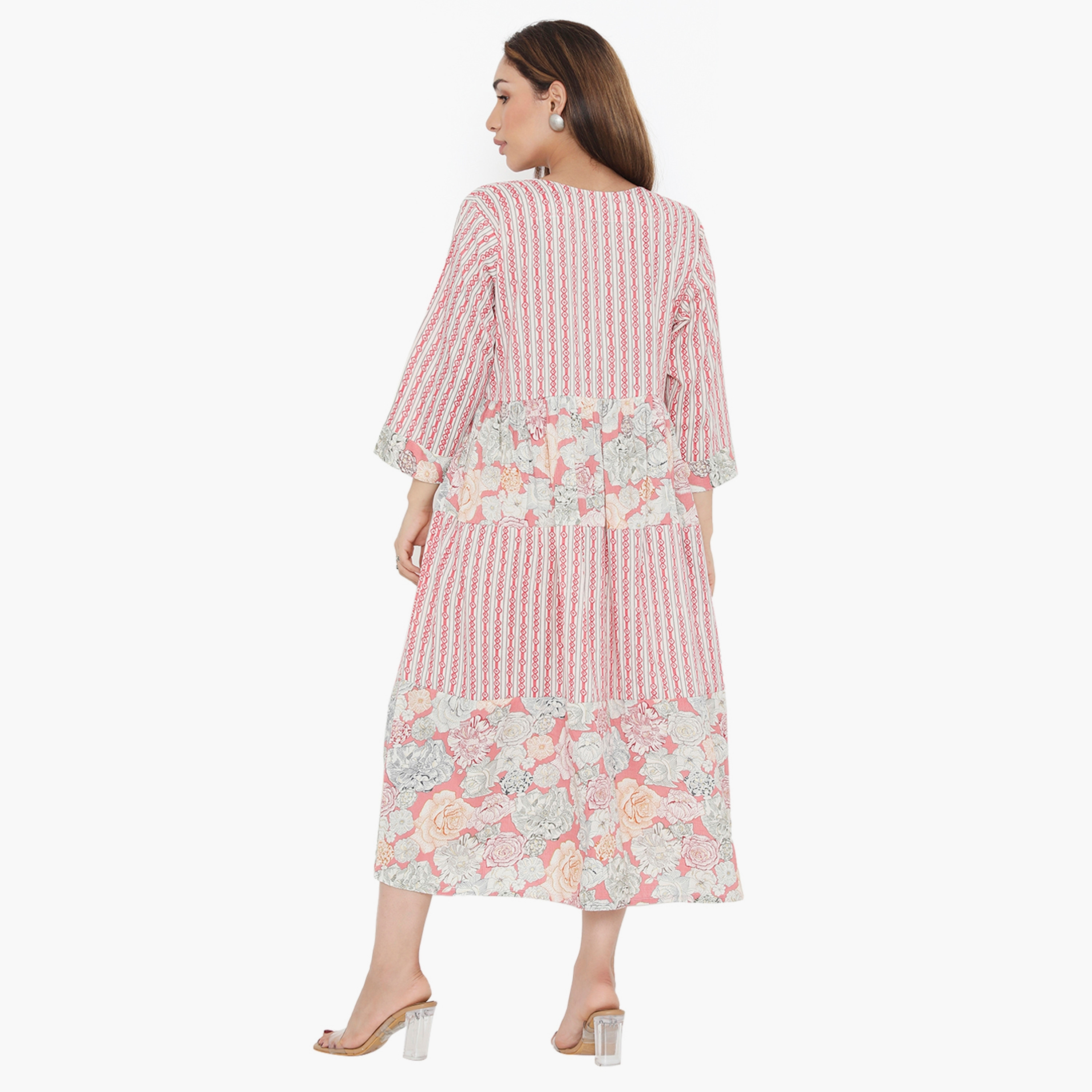 Hana & Sara Striped and Floral Women's Jalabiya-women-arabicclothing-jalabiyas-image-10