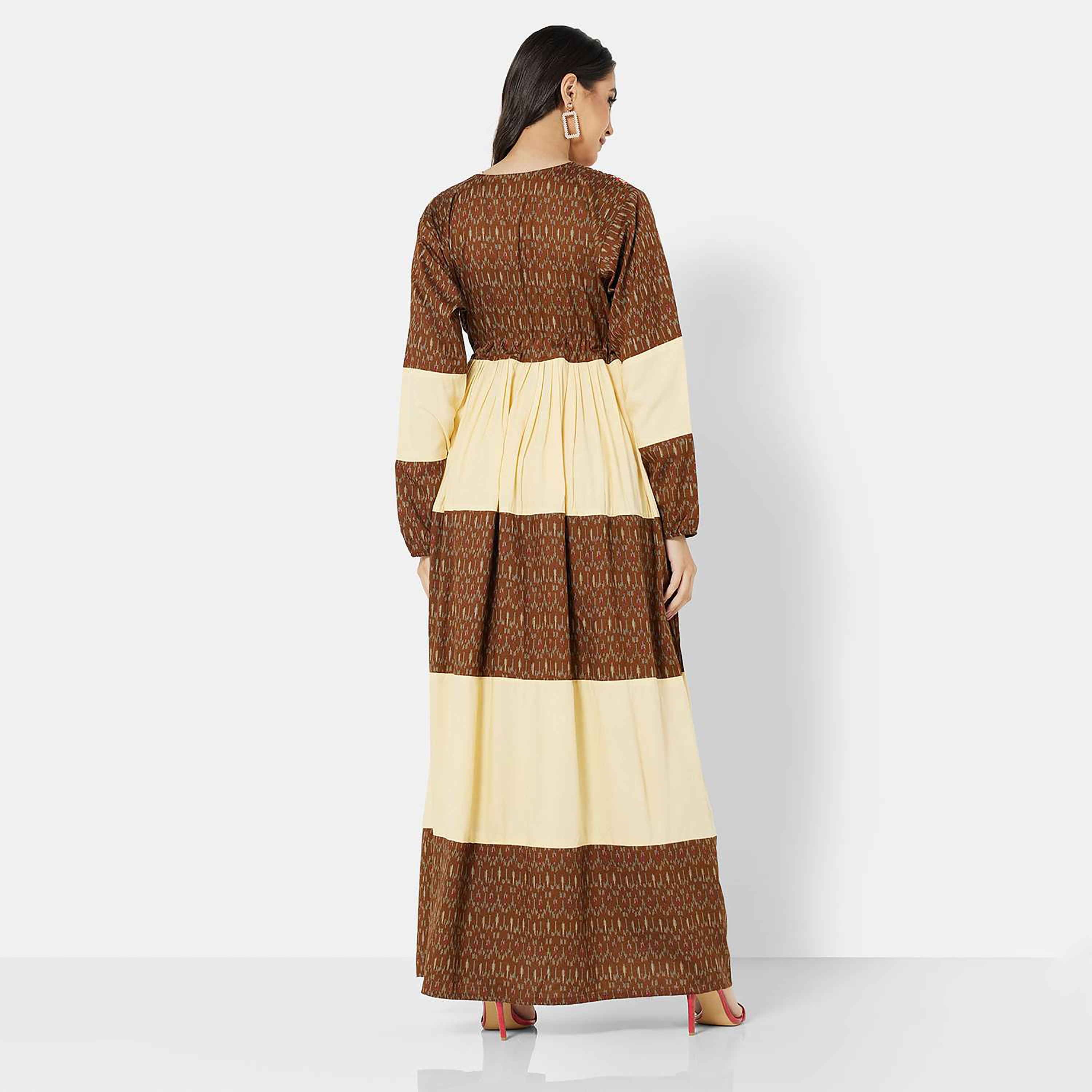 Hana & Sara Multicolour Embroidered Women's Jalabiya with Hijab-women-arabicclothing-jalabiyas-image-4