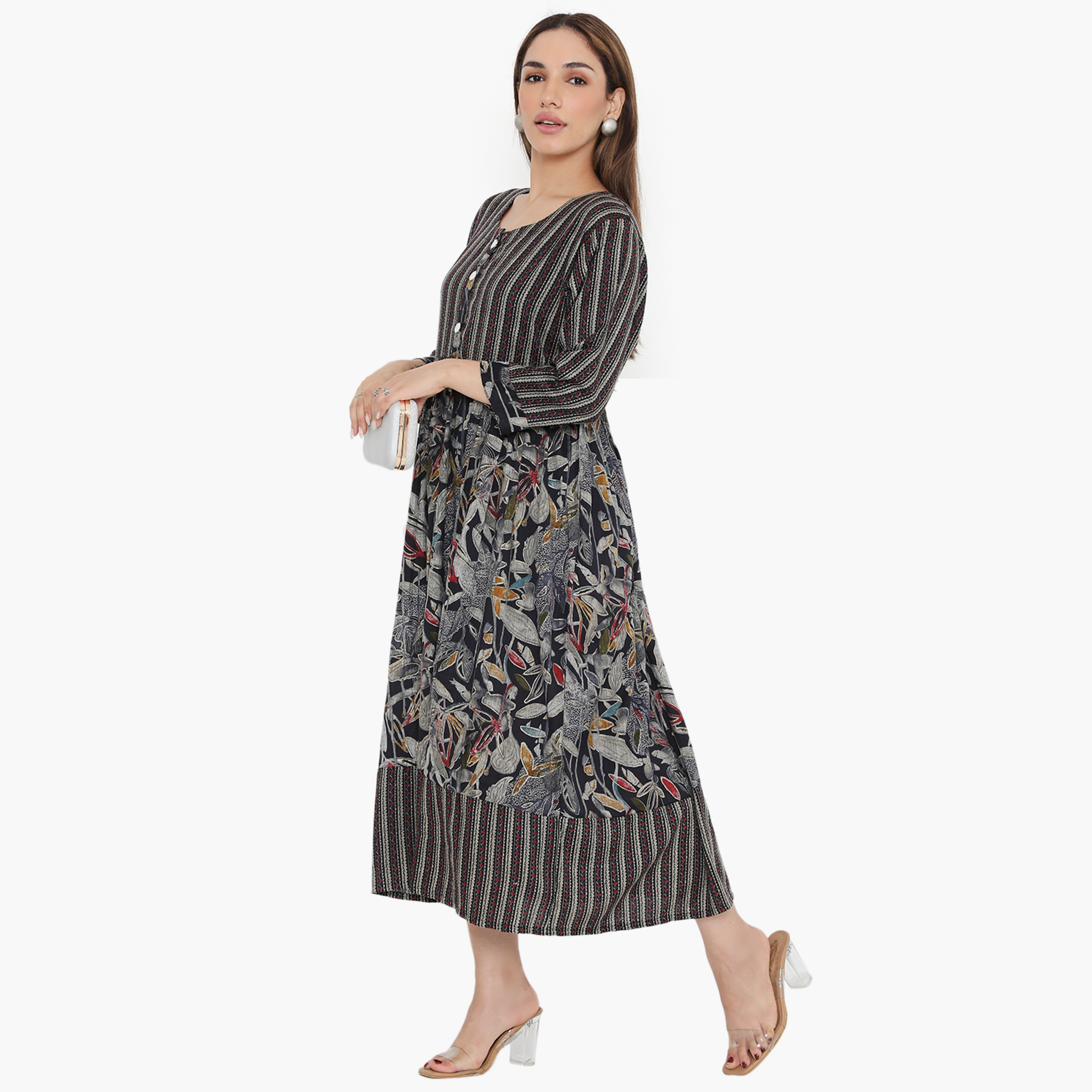 Hana & Sara Striped and Floral Women's Jalabiya-women-arabicclothing-jalabiyas-image-8