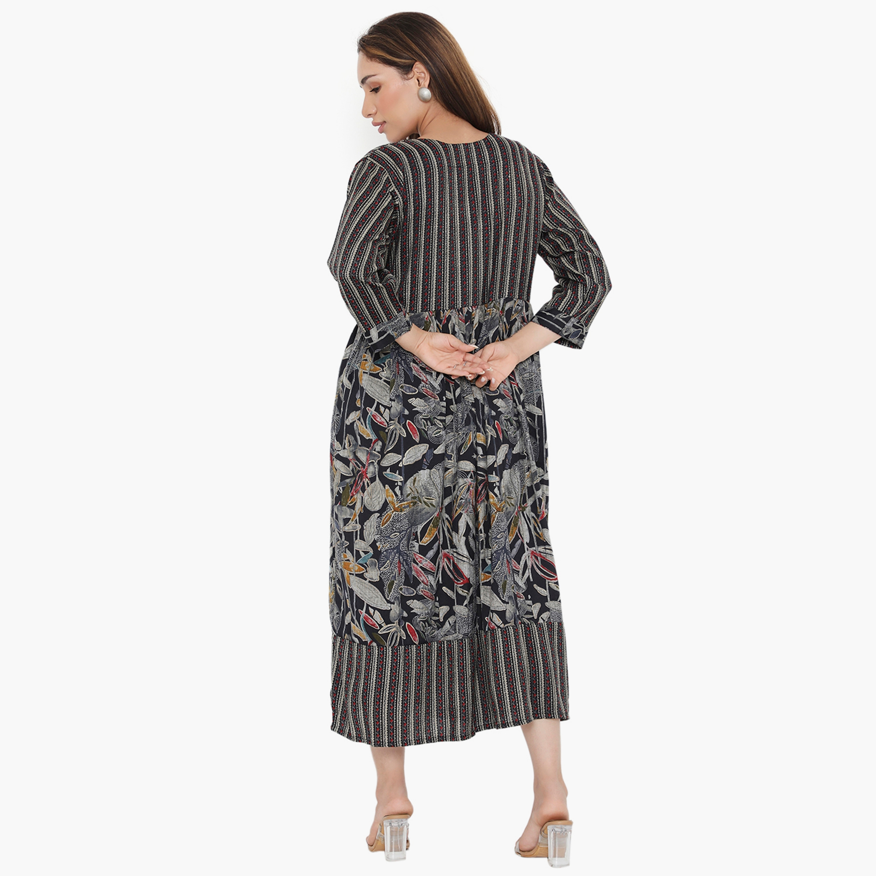 Hana & Sara Striped and Floral Women's Jalabiya-women-arabicclothing-jalabiyas-image-10