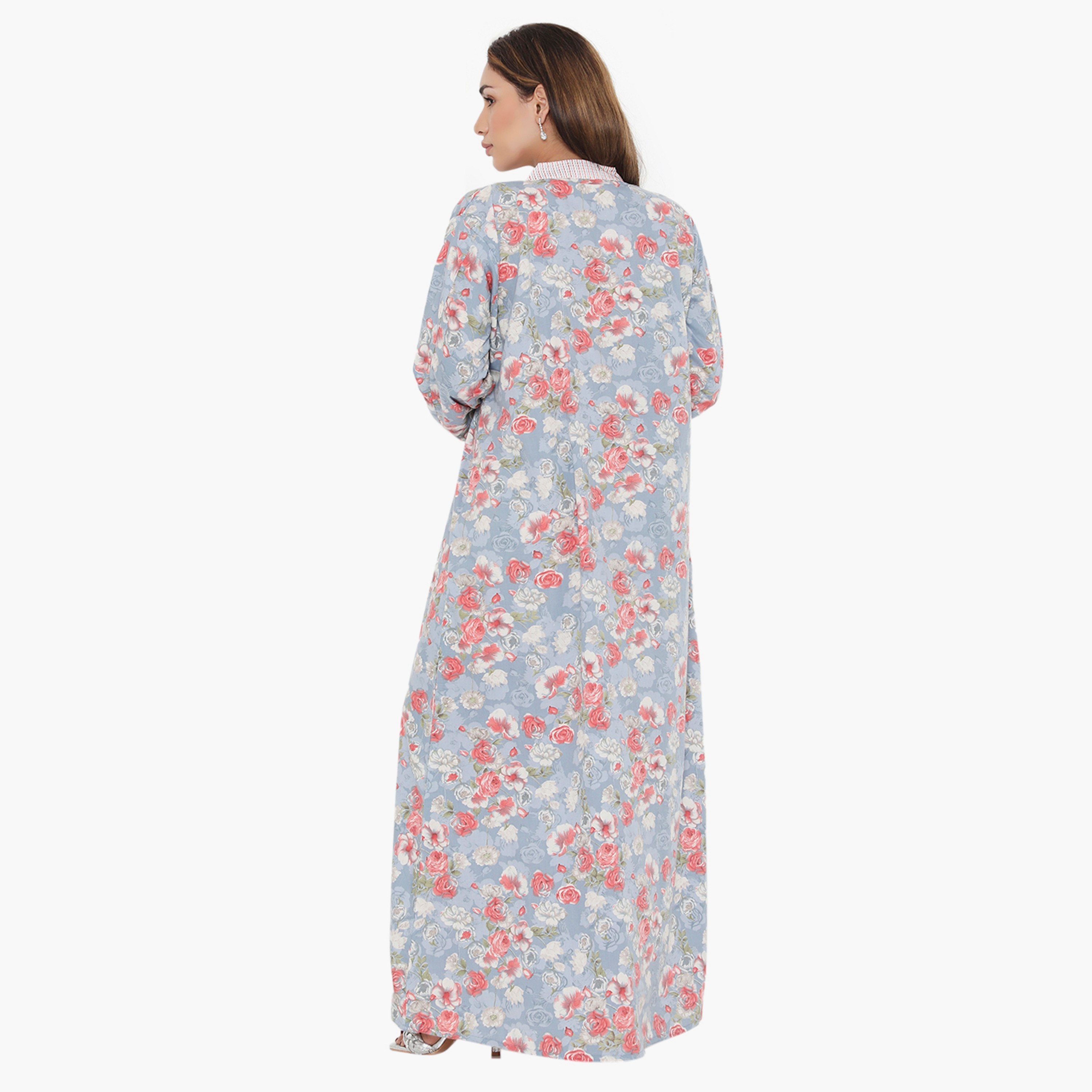 جلابية نسائية مزينة بالورود والخطوط ذات يوك من هناء وسارة-women-arabicclothing-jalabiyas-image-10