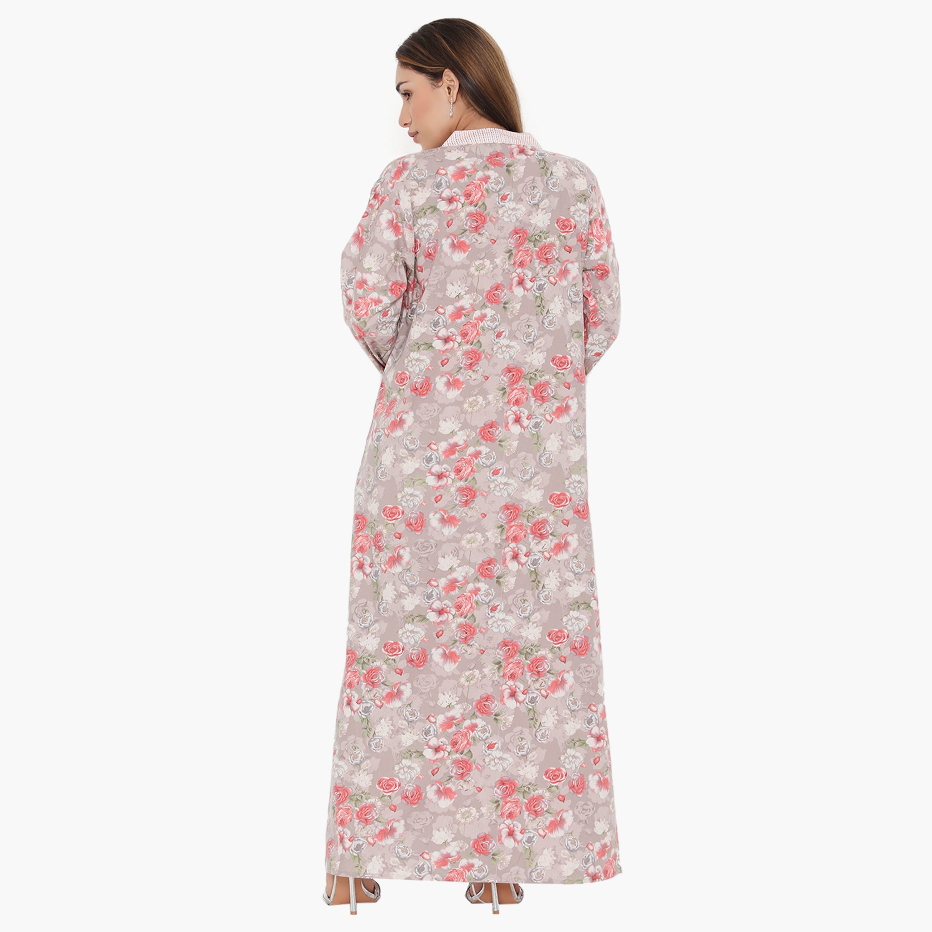 جلابية نسائية مزينة بالورود والخطوط ذات يوك من هناء وسارة-women-arabicclothing-jalabiyas-image-5