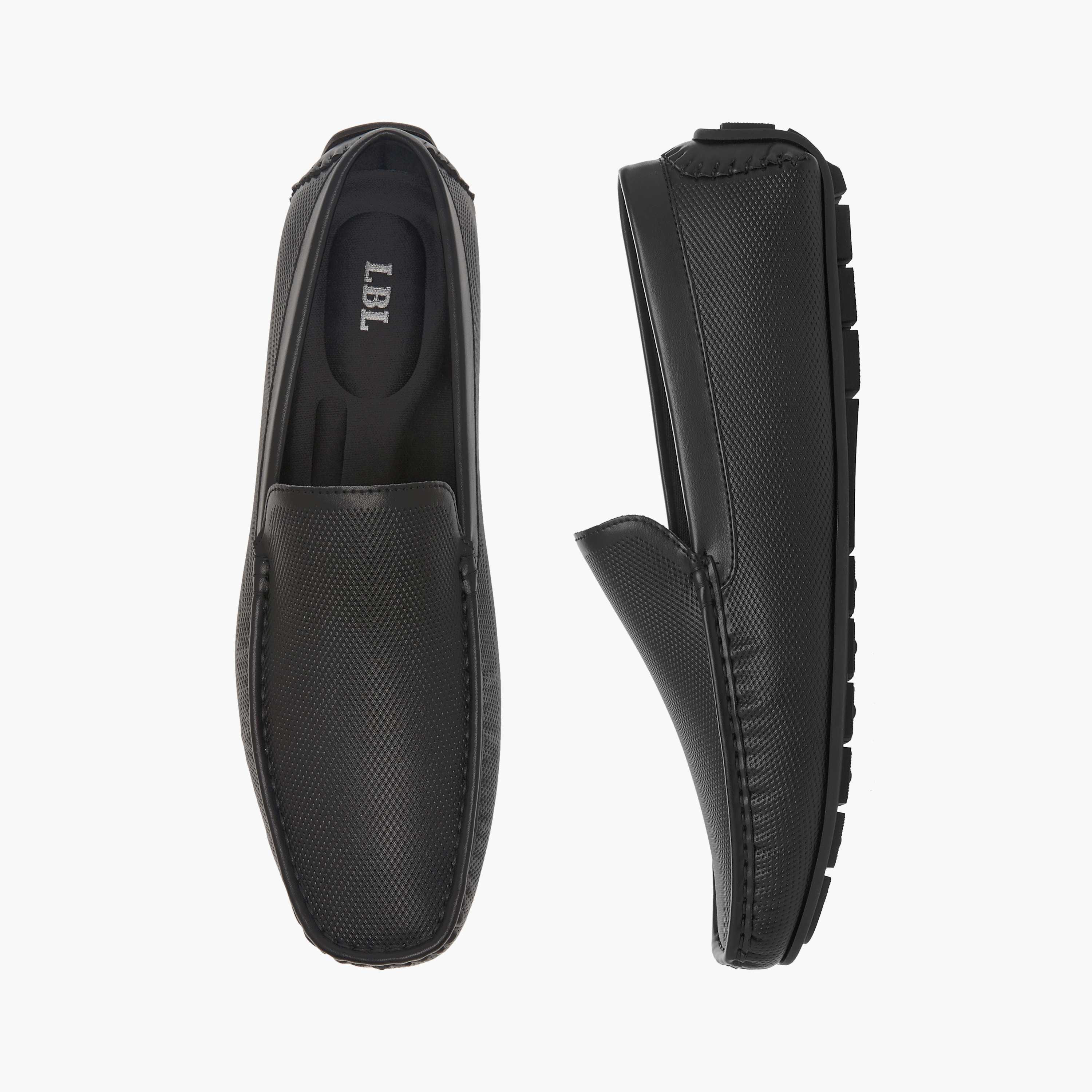 LBL by Shoexpress Textured Slip-On Moccasins-men-shoes-formalshoes-image-1
