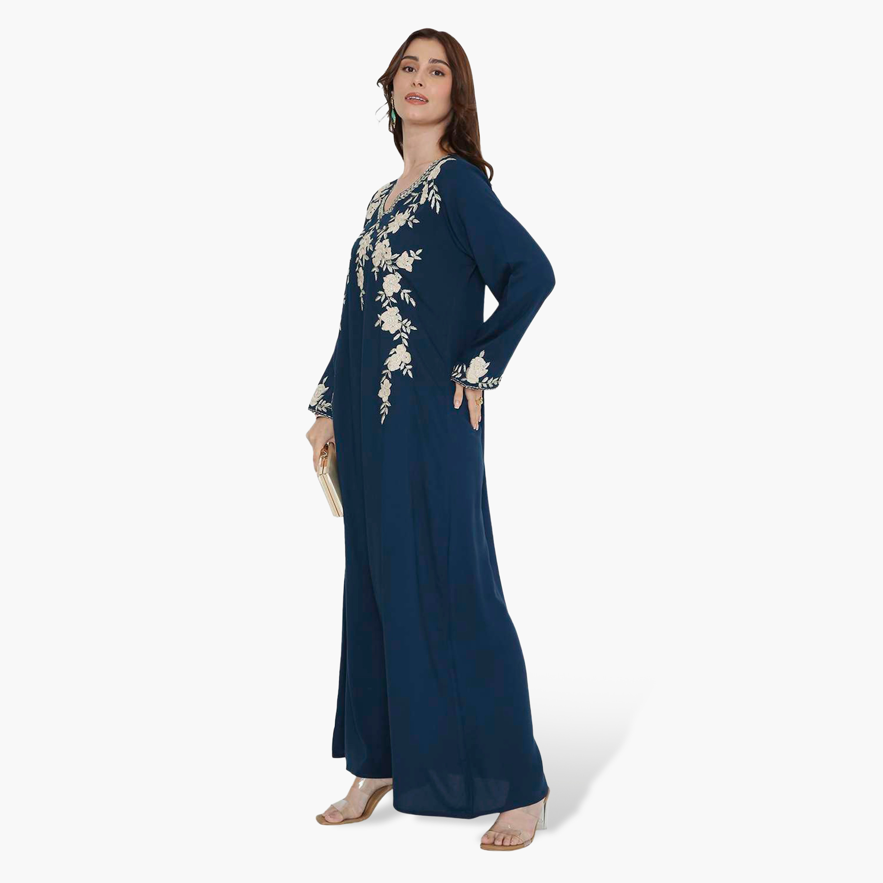جلابية نسائية بصدرية مطرزة من هنا اند سارة-women-arabicclothing-jalabiyas-image-13