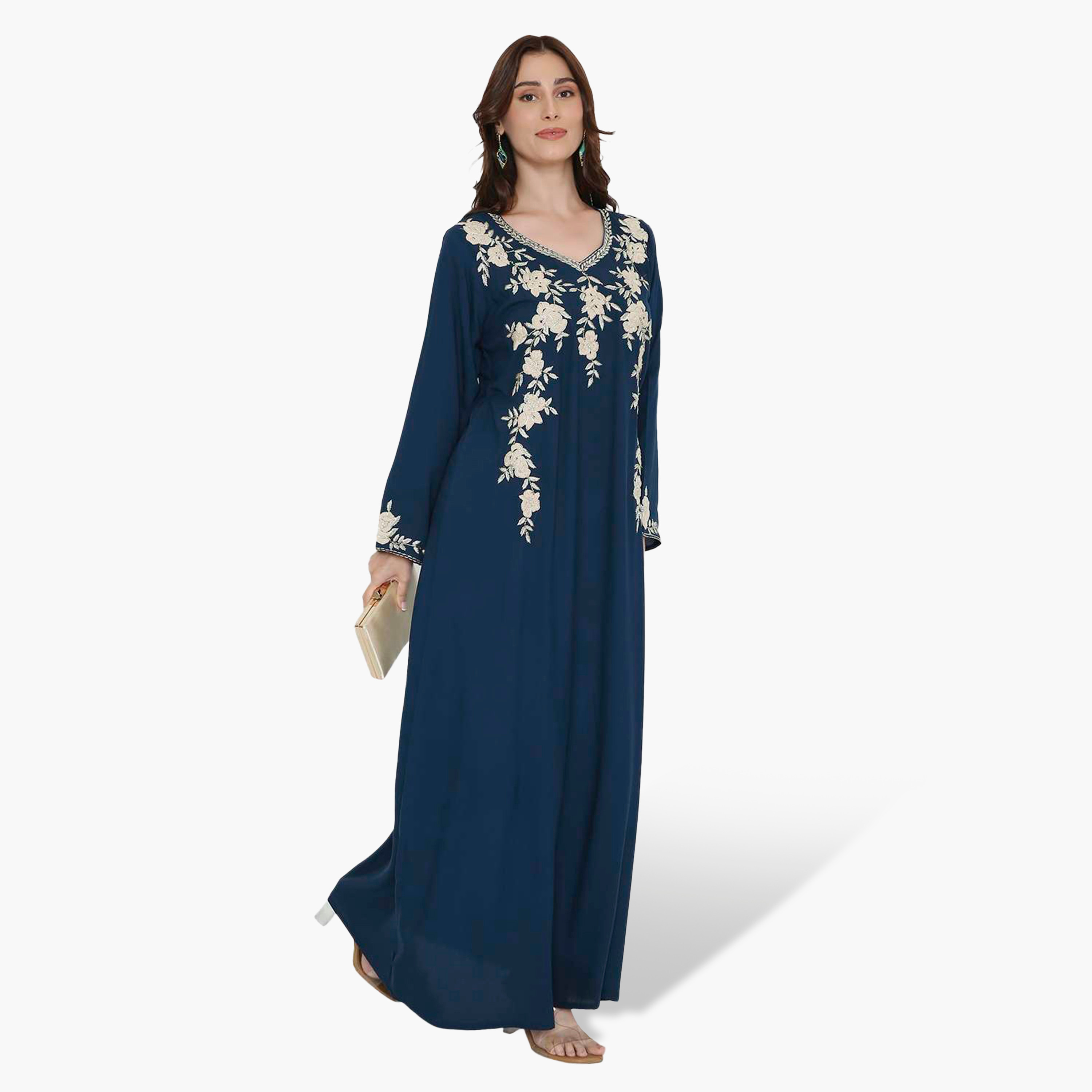 جلابية نسائية بصدرية مطرزة من هنا اند سارة-women-arabicclothing-jalabiyas-image-14
